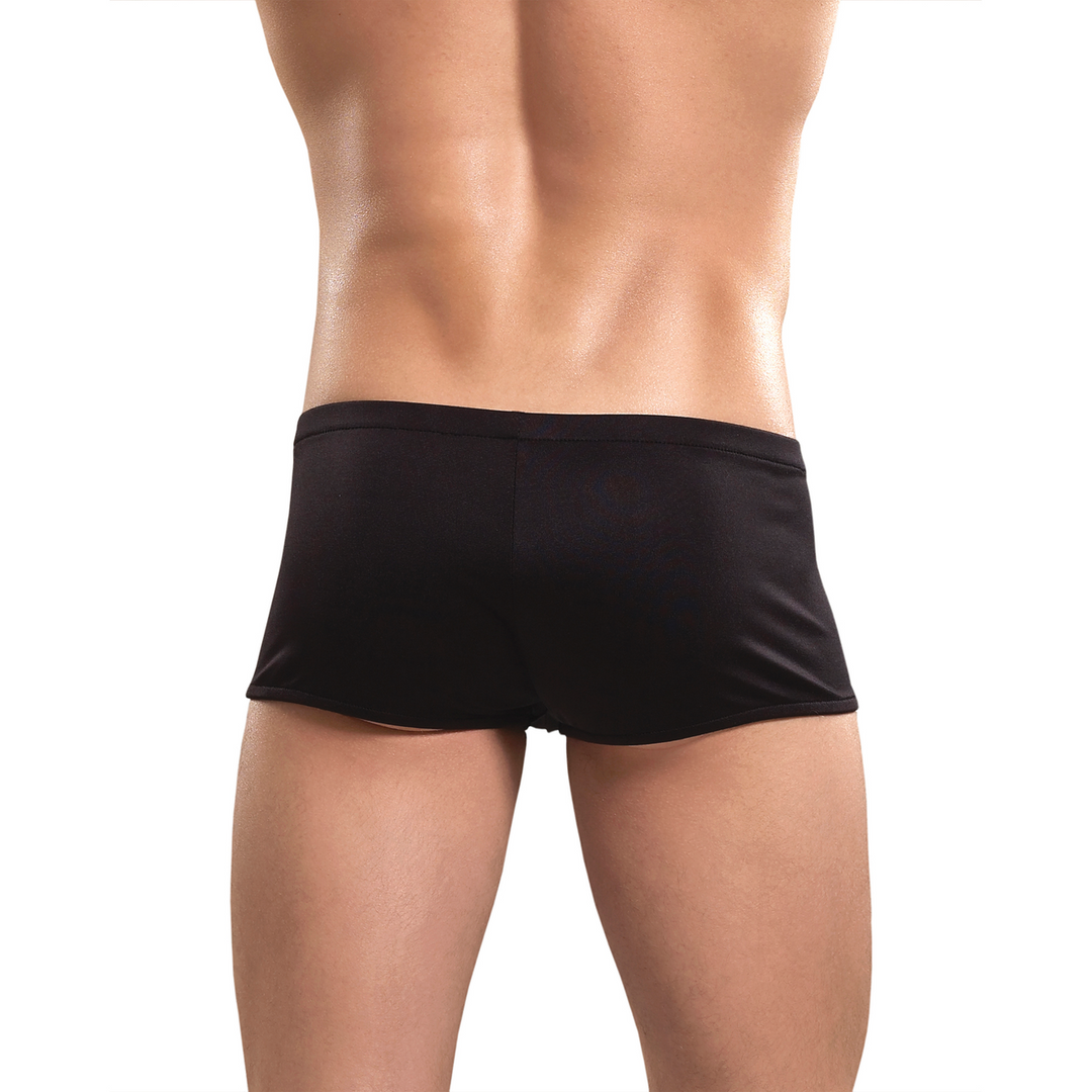 Short zippé avec cockring rouge - L/XL - Noir