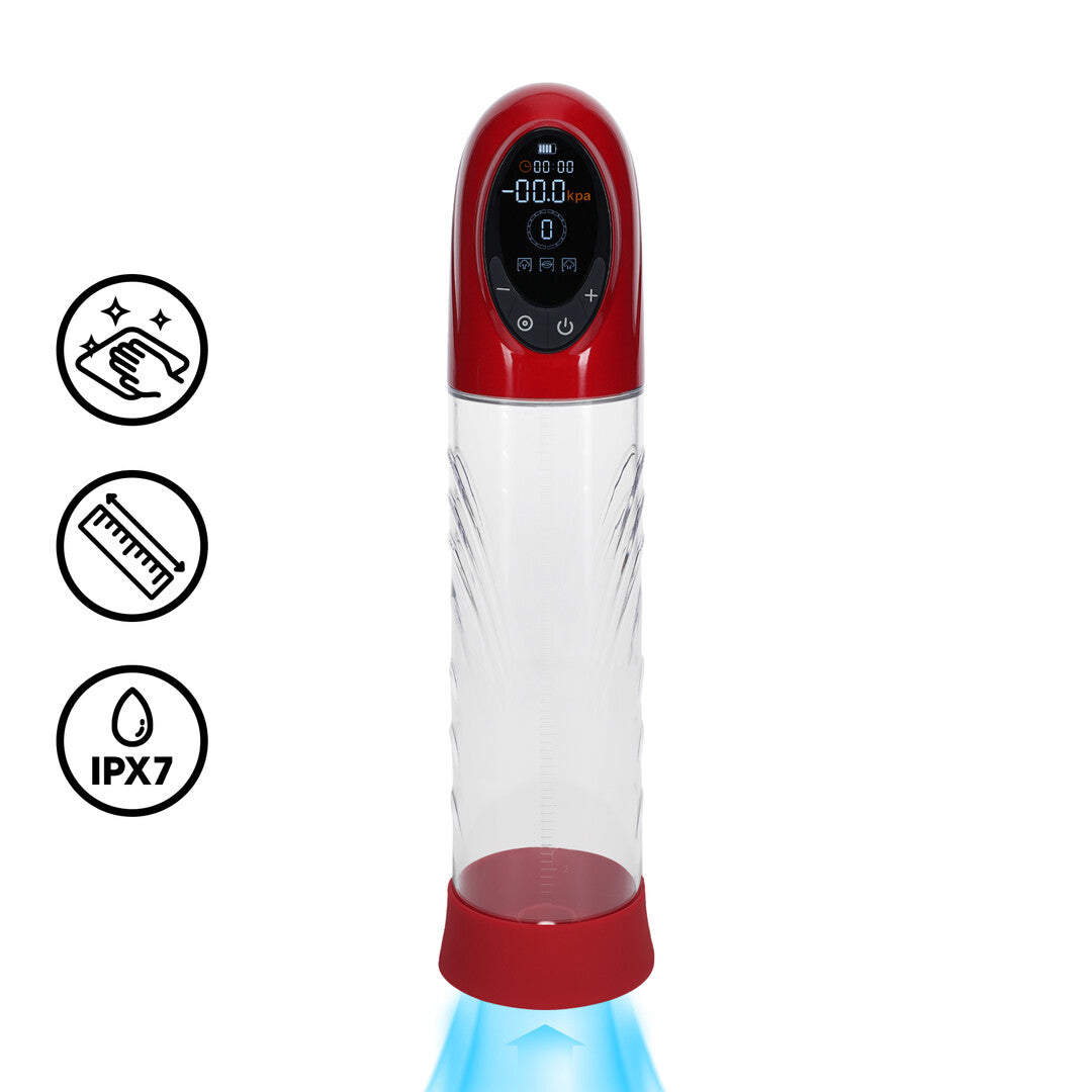 CyberPulse - Pompe à Pénis Automatique Étanche - Rouge Métallisé