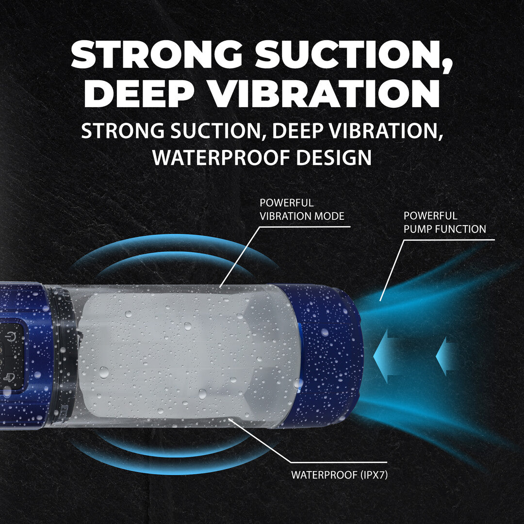 UltraLift - Automatic Waterproof Masturbator Pump - Metallic Blue