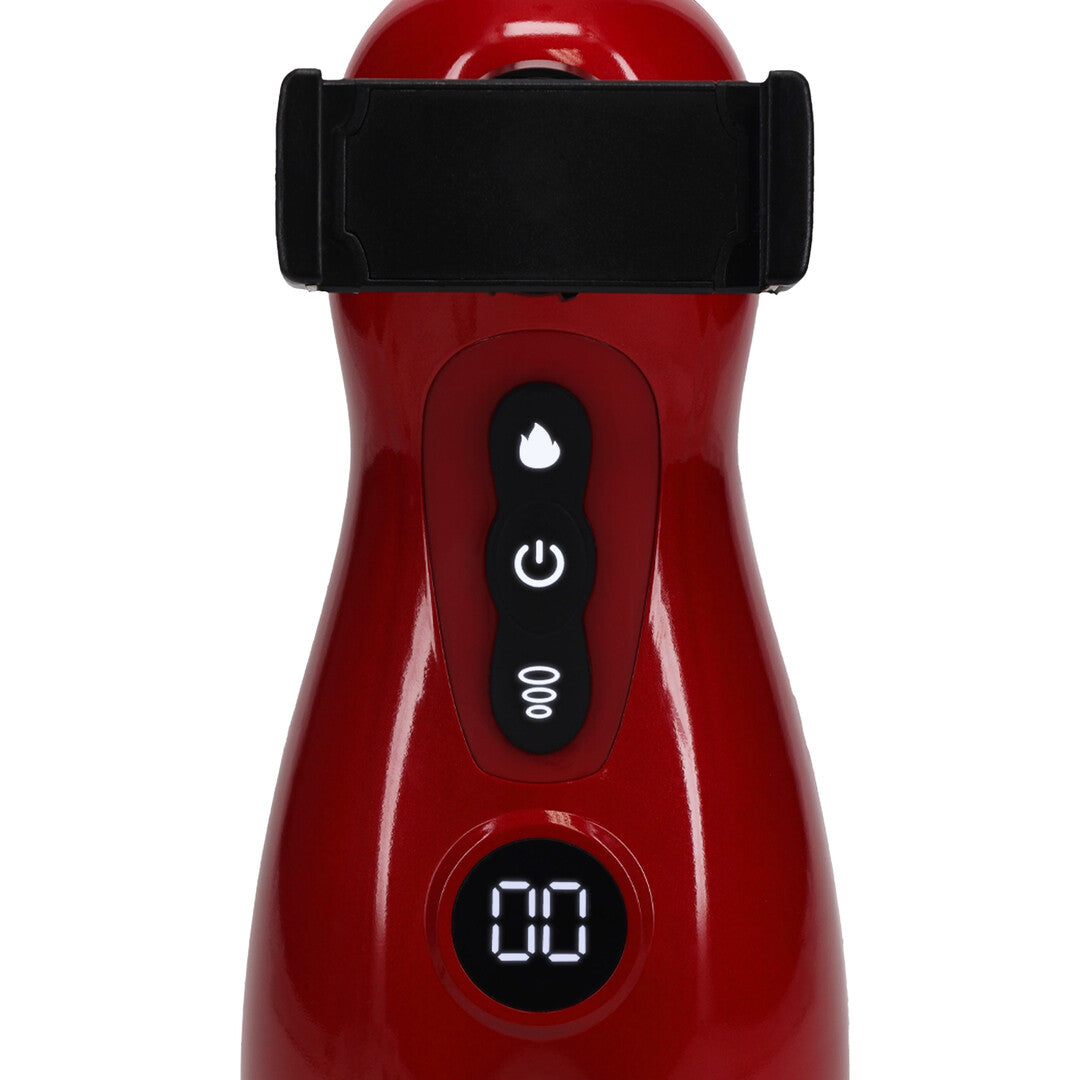 Virtuo - Suction and Vibration Masturbator Pump with Phone Attachment - Metallic Red