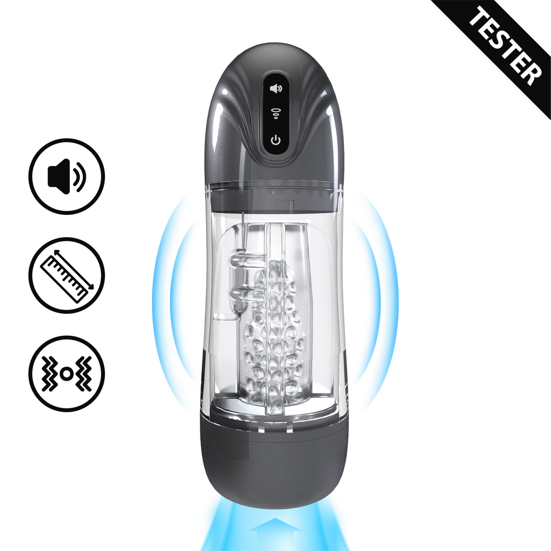 SonicPull - Suction and Vibration Masturbator Pump - Multimedia Enhanced - Gun Metal - Tester