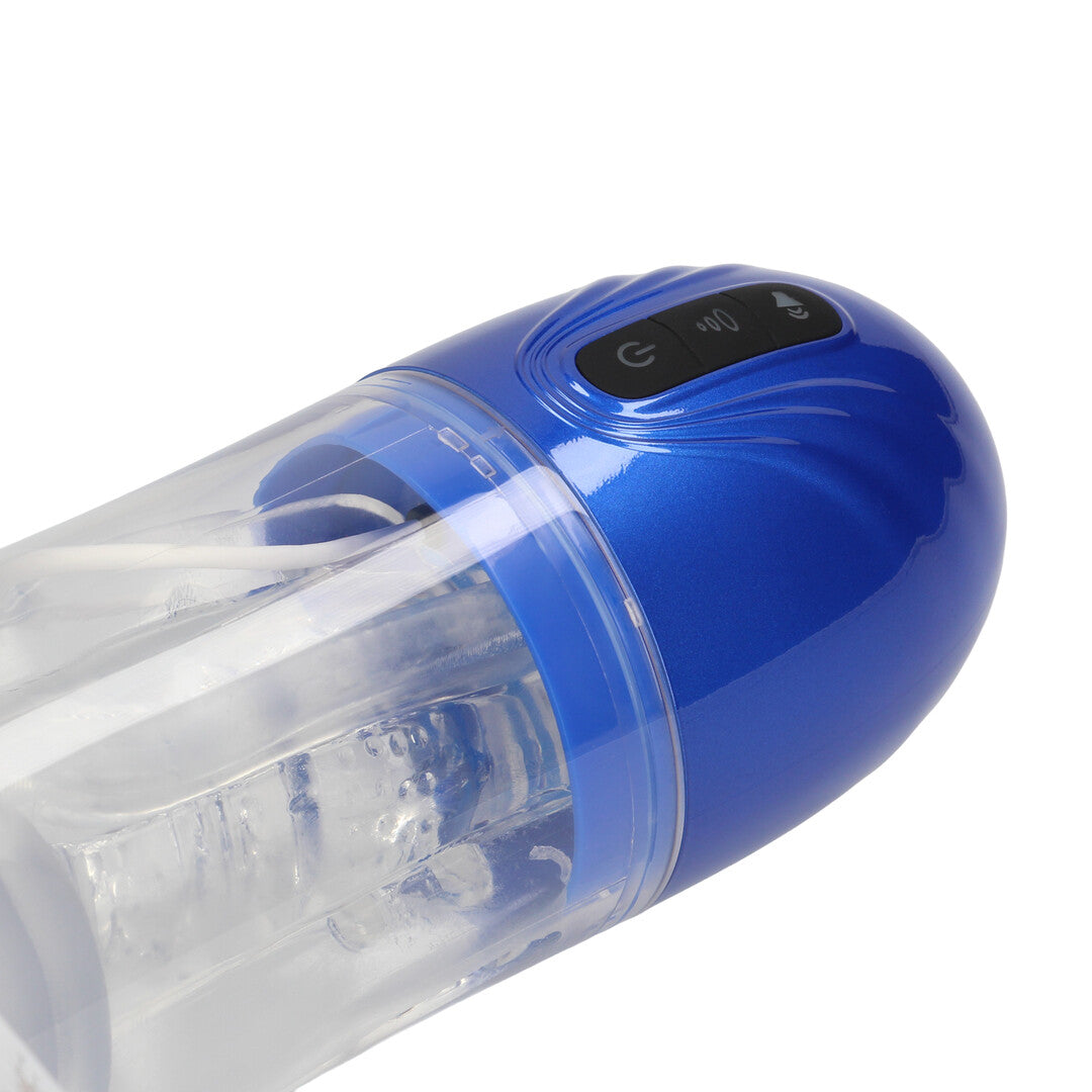 SonicPull - Pompe Masturbateur à Succion et Vibrations - Multimédia Amélioré - Bleu Métallique