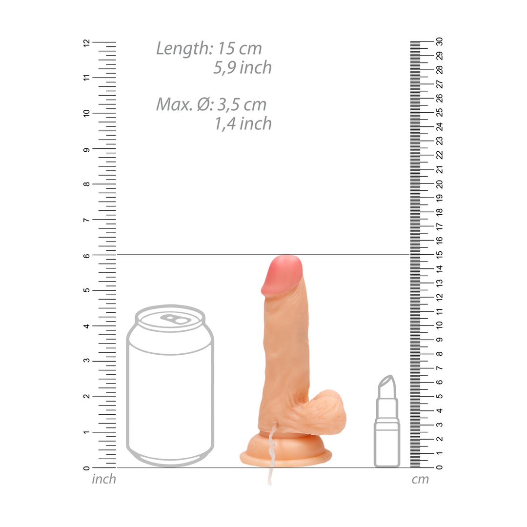 Vibrating Realistic Cock with Scrotum - 6 / 15 cm