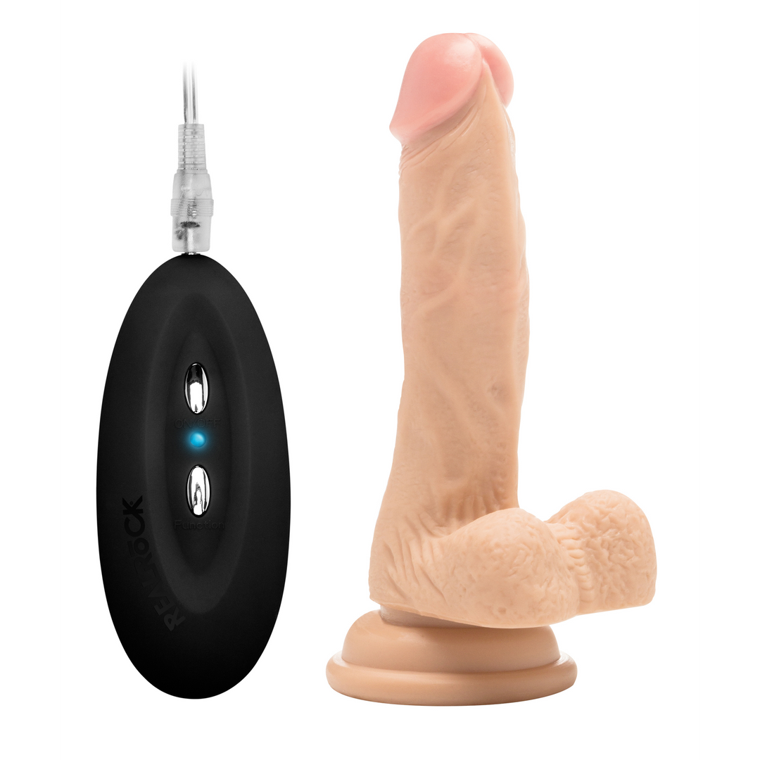 Vibrating Realistic Cock avec Scrotum - 7 / 18 cm