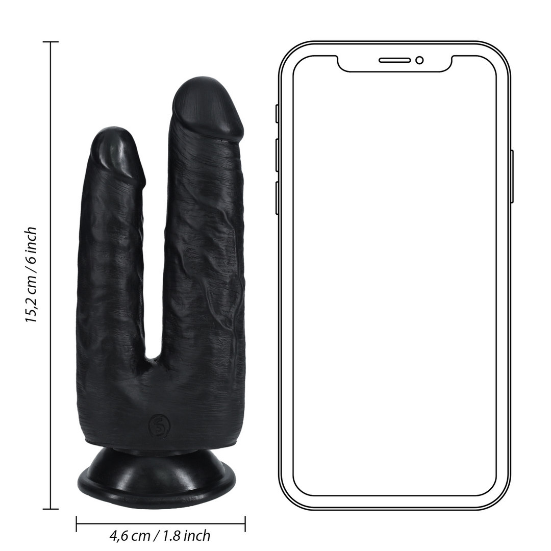 Double Trouble Dildo 5/6 - 12,7/15,2 cm - Black