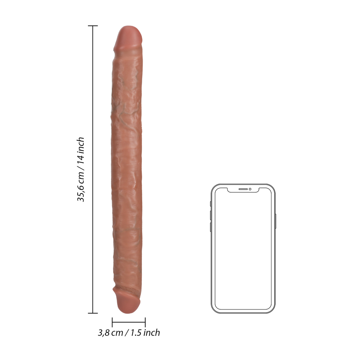 Slim Double Ended Dong 14 / 35,6 cm - Tan