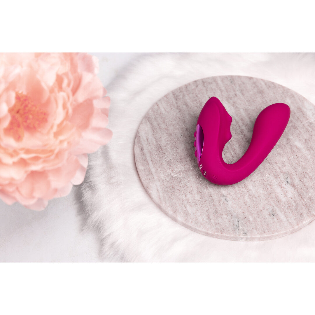 Yuki - Vibrateur Point G Double Moteur avec Perles Massantes - Rose