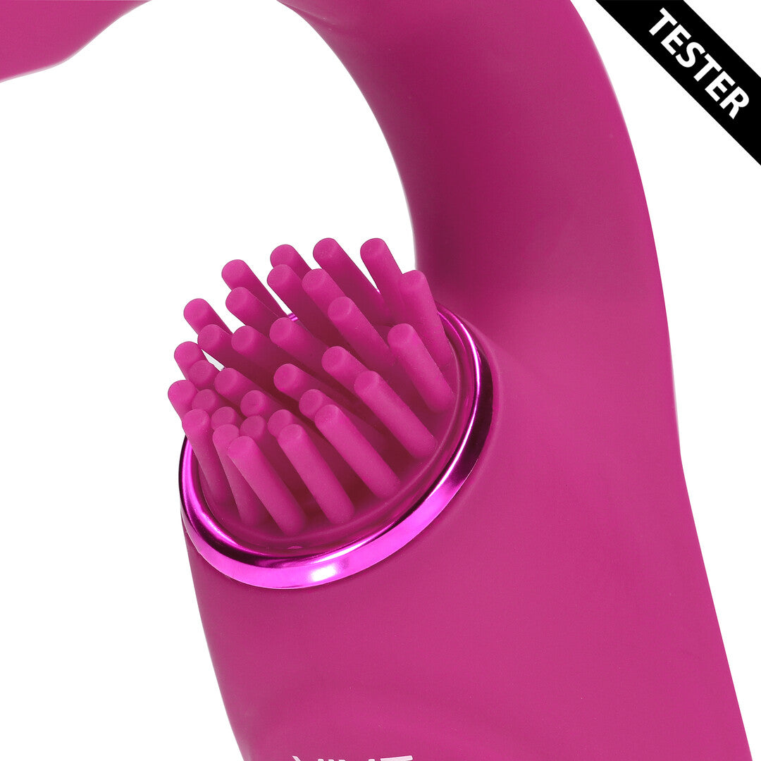 Gen - Triple Motor G-Spot Vibrator with Pulse Wave and Vibrating Bristles - Pink - Tester