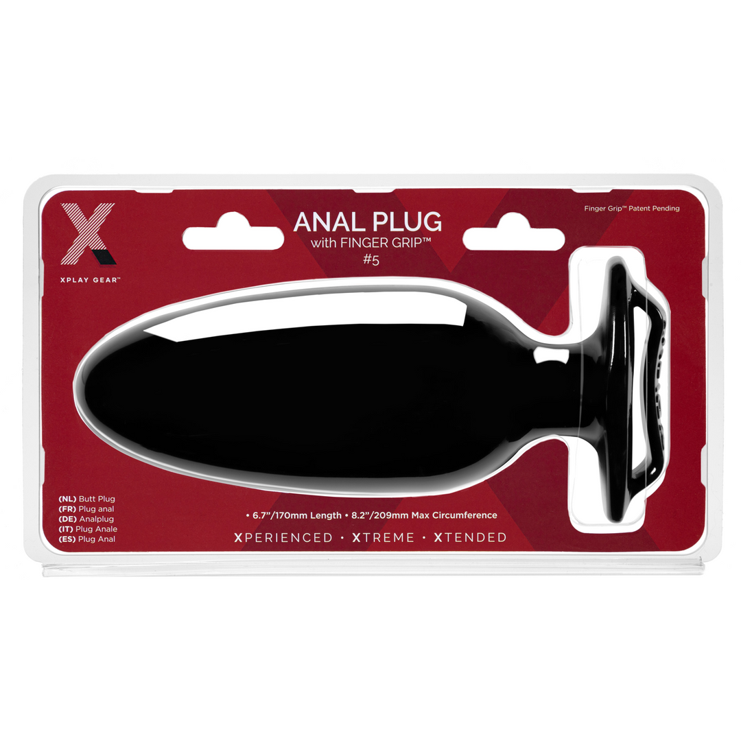 Finger Grip Plug #5 - Butt Plug with Finger Grip - Black