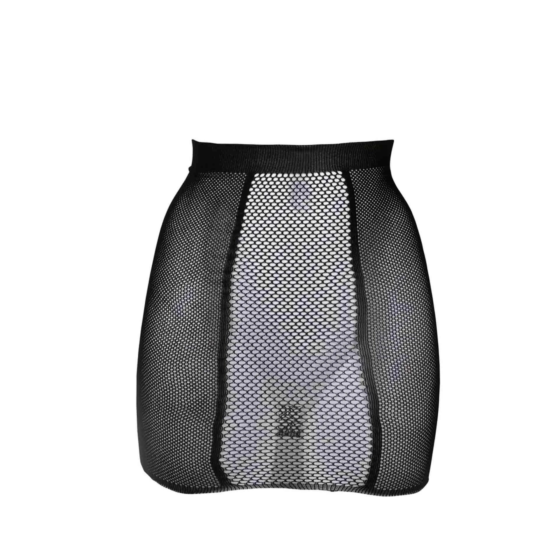 High - Waist Fishnet Skirt - One Size - Black