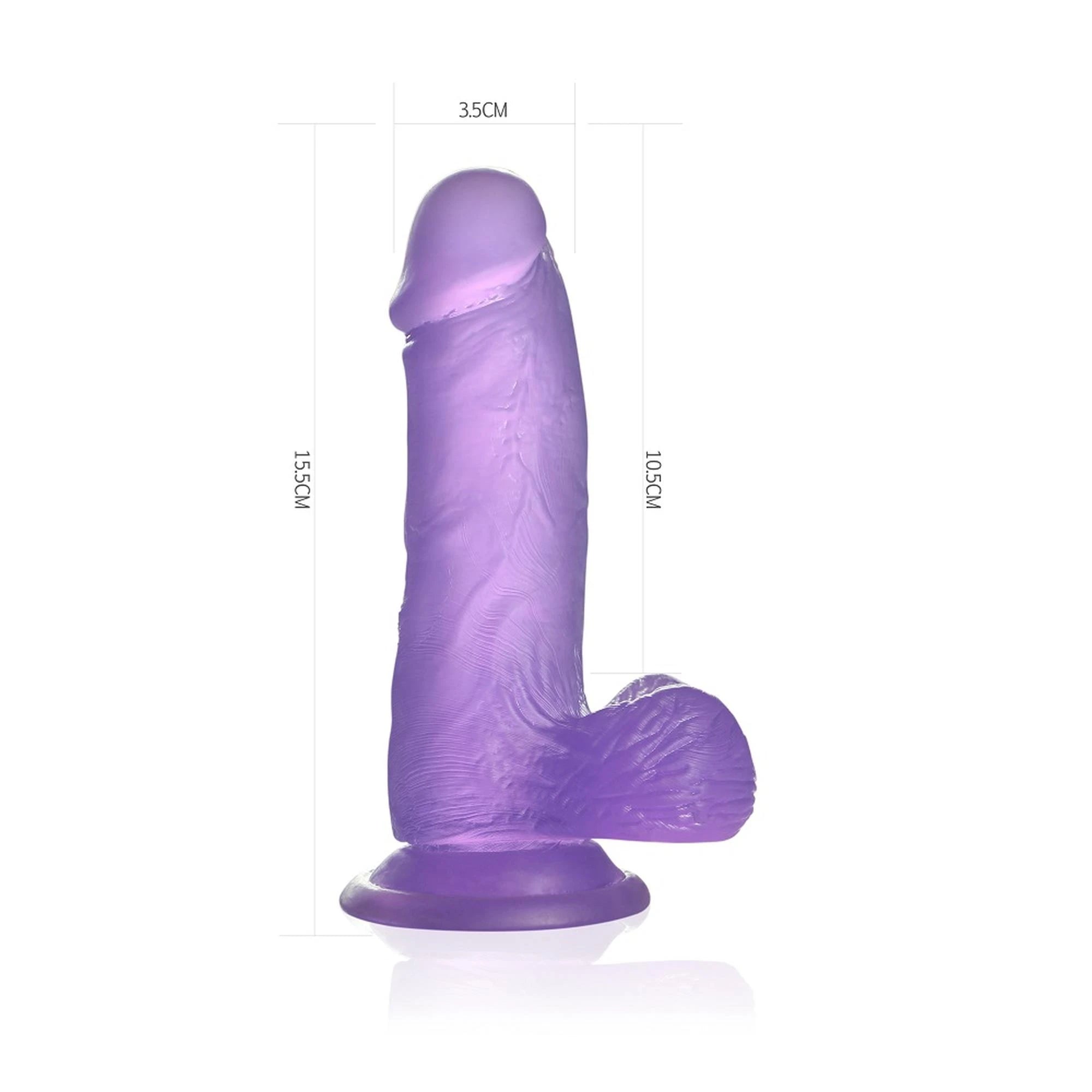 Gode de 6 pouces en cristal avec picots Jelly violet