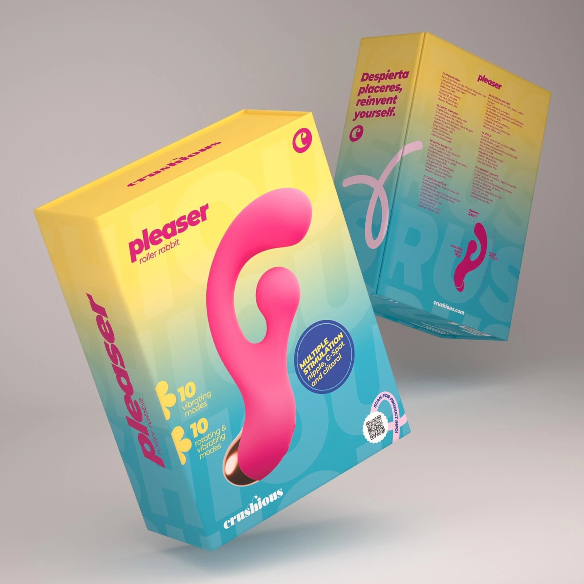 Pleaser - Vibrator with Rotating Stimulation - Pink