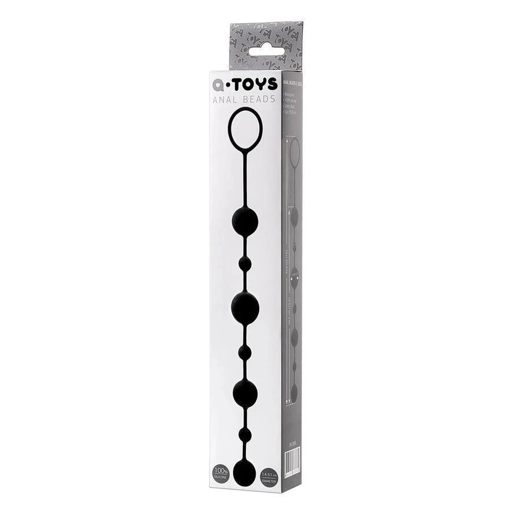 Anal beads Toyfa A-toys Coron, with balls, silicone, black, 35,9 cm