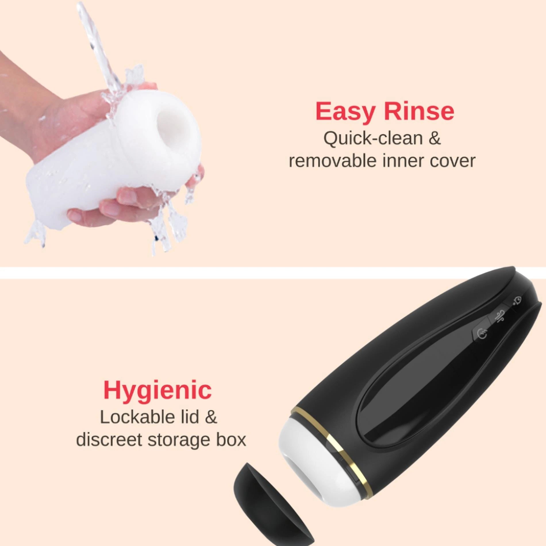 Masturbator - Nappex™ White Black - Premium Masturbators (10 Languages