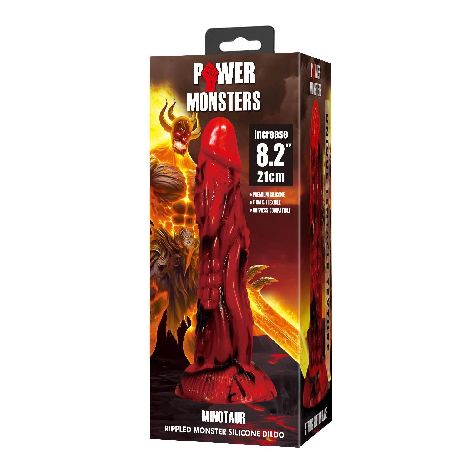 Power Monsters Minotaur – 21 cm Rippled Monster Silicone Dildo