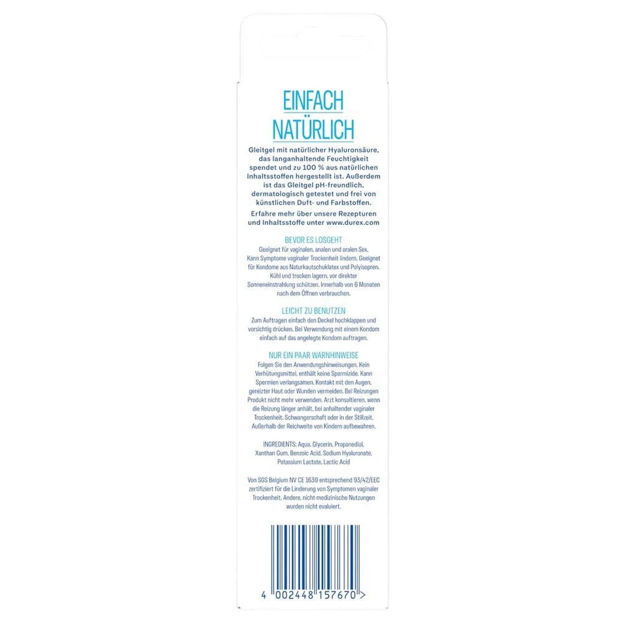 Durex Naturals Gel Extra 100ml