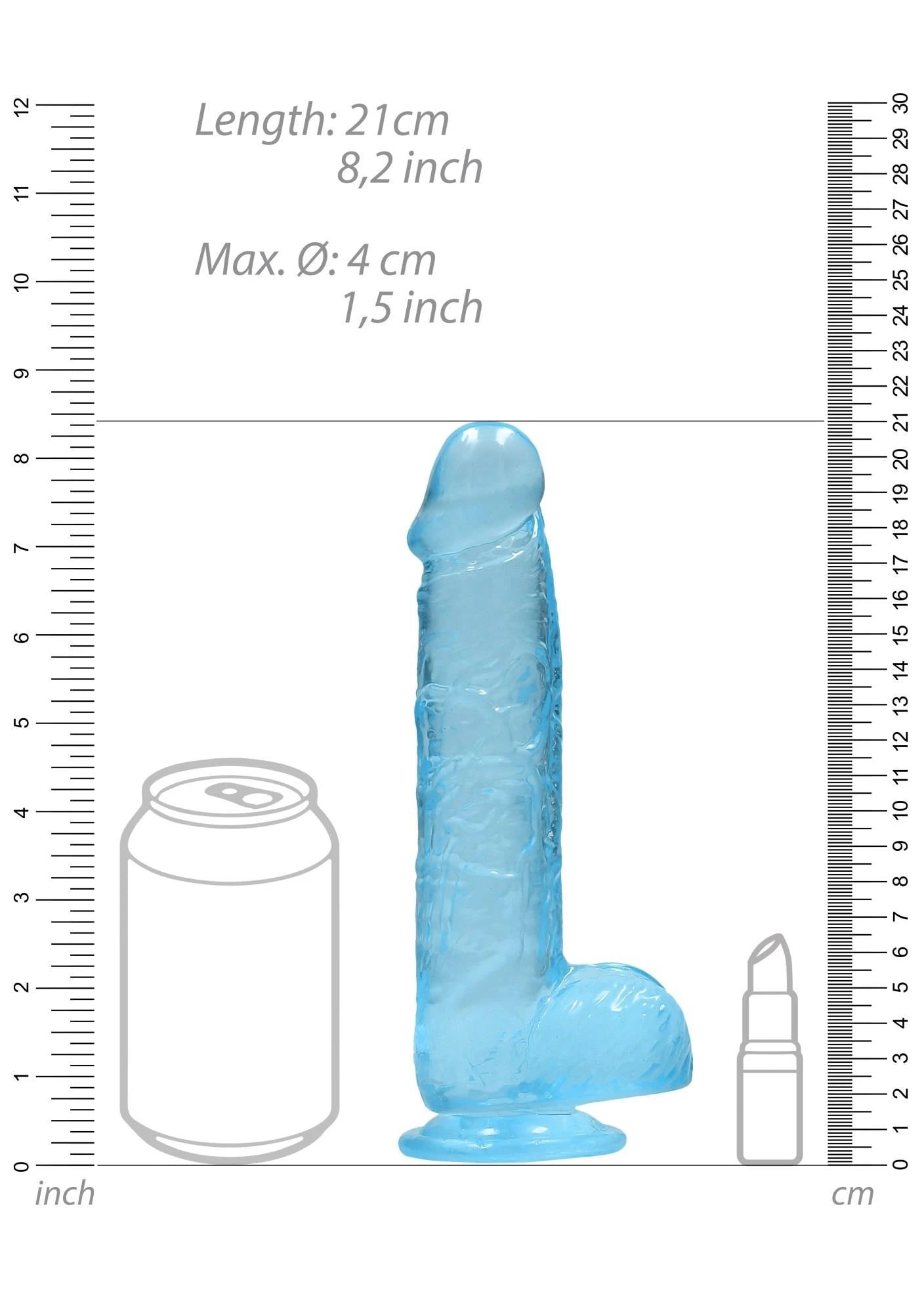Realistic Dildo with Balls - 8 / 21 cm