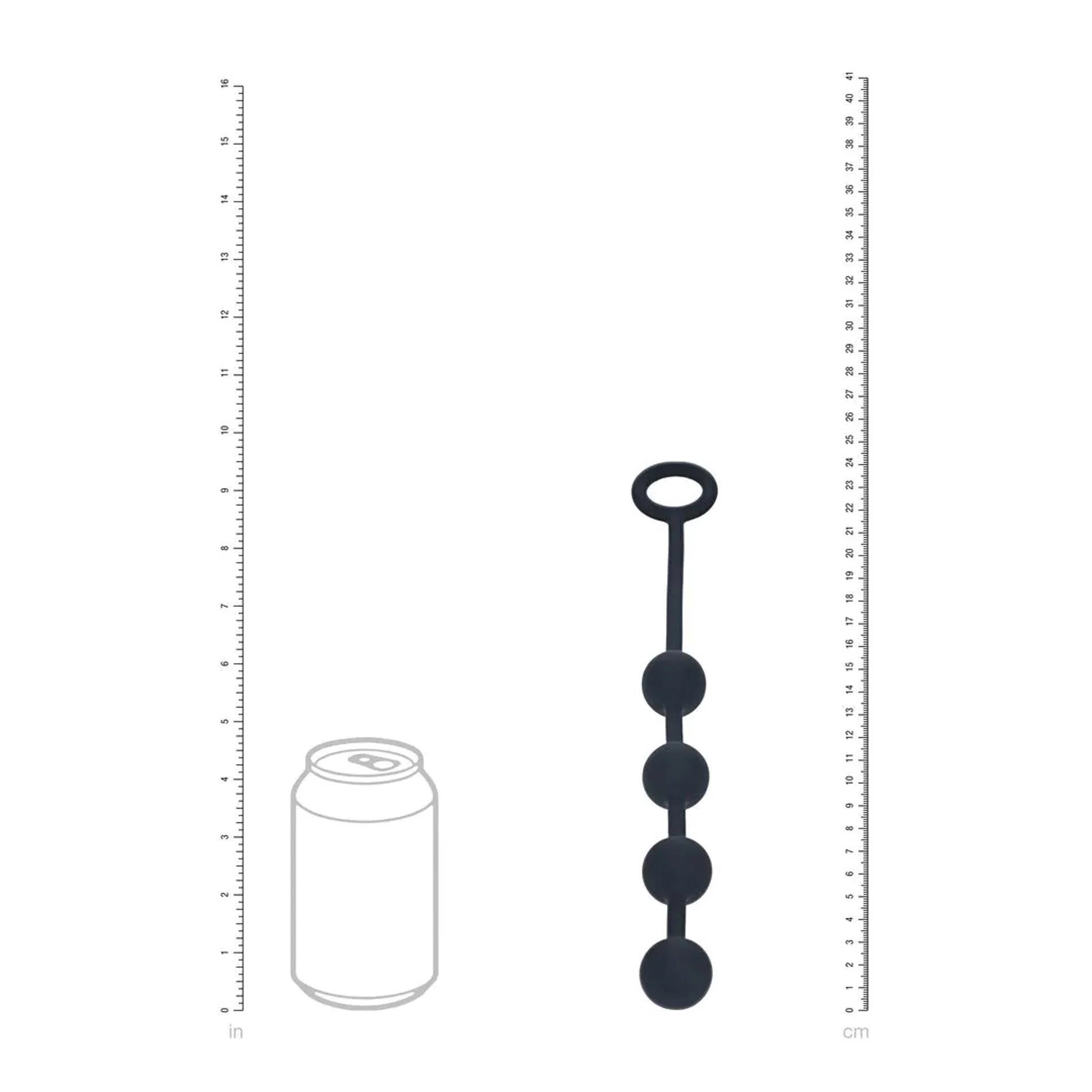 Round Silicone Anal Beads - S - 20mm - Black