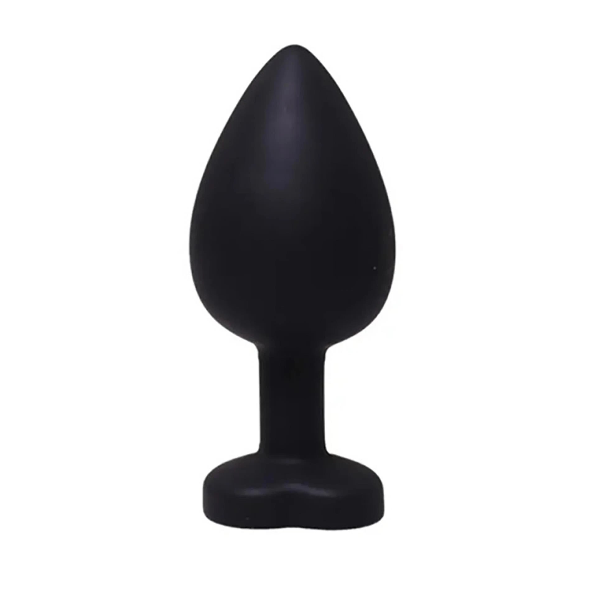 Plug anal noir en forme de cœur avec cristal blanc