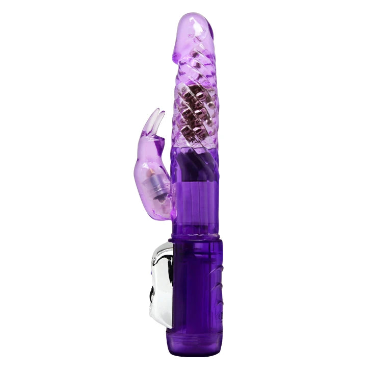 Vibrating and Rotating with Pearls, Multi-speed, Purple