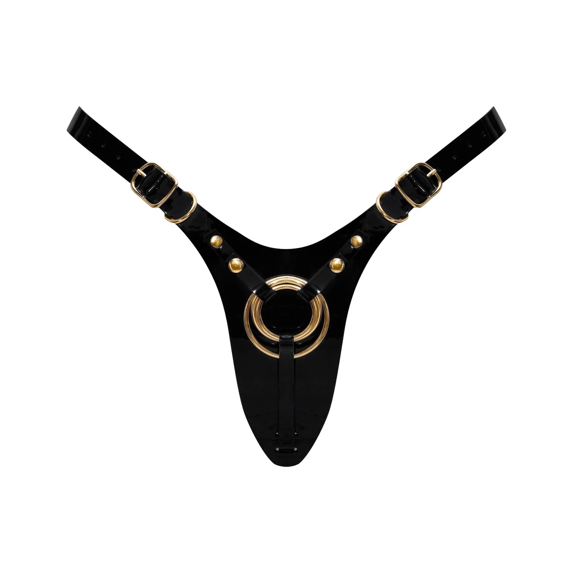 LEATHERETTE HARNESS FABULOUS - ONE SIZE - BLACK GLOSSY