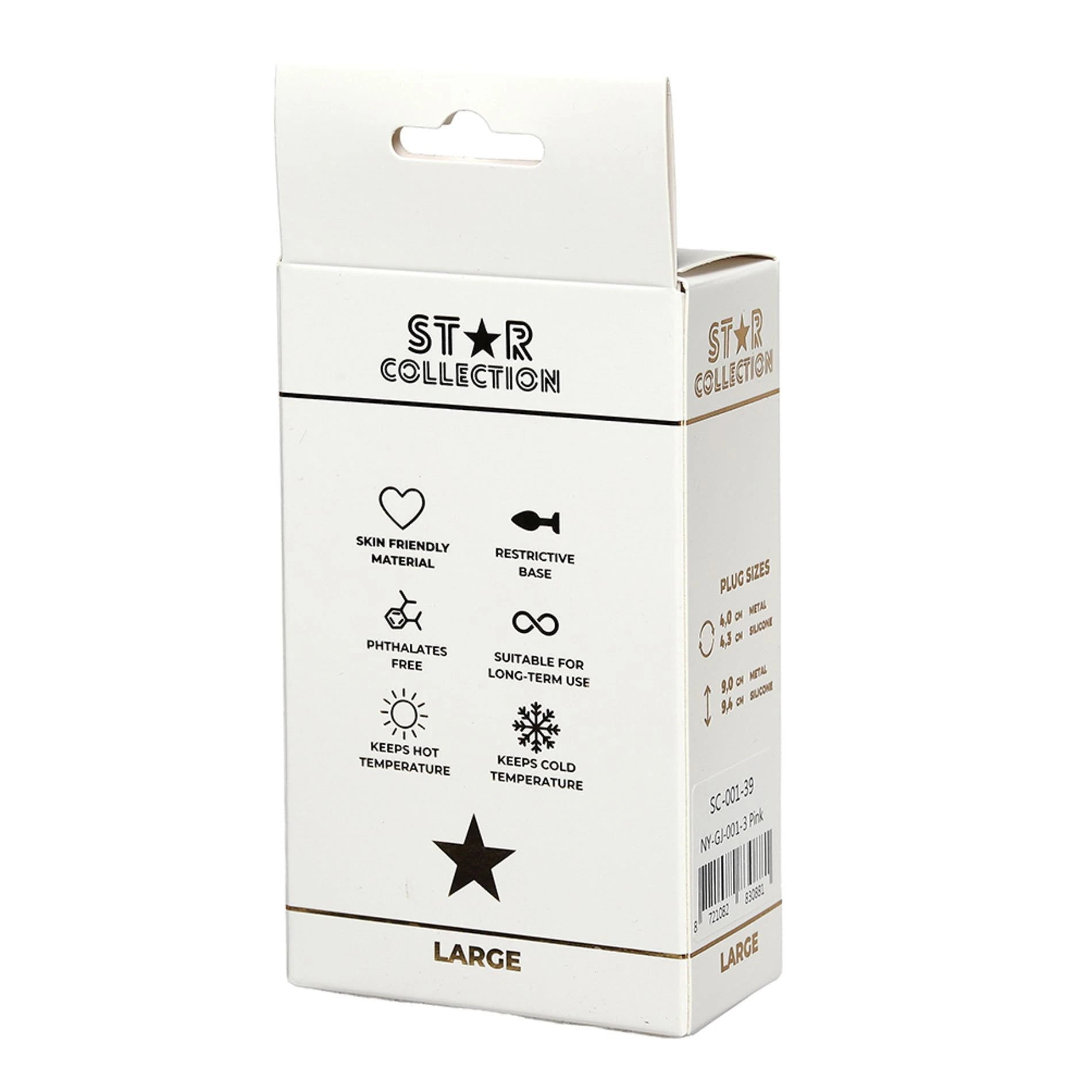 Star Collection - Pink Silicone Anal Plug L- Purple Stone