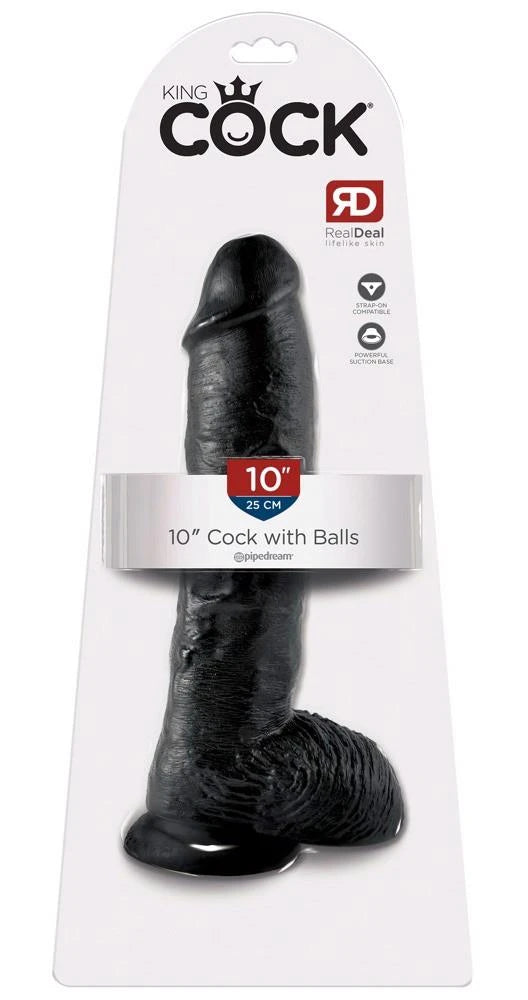 King Cock 10-inch Black Balls