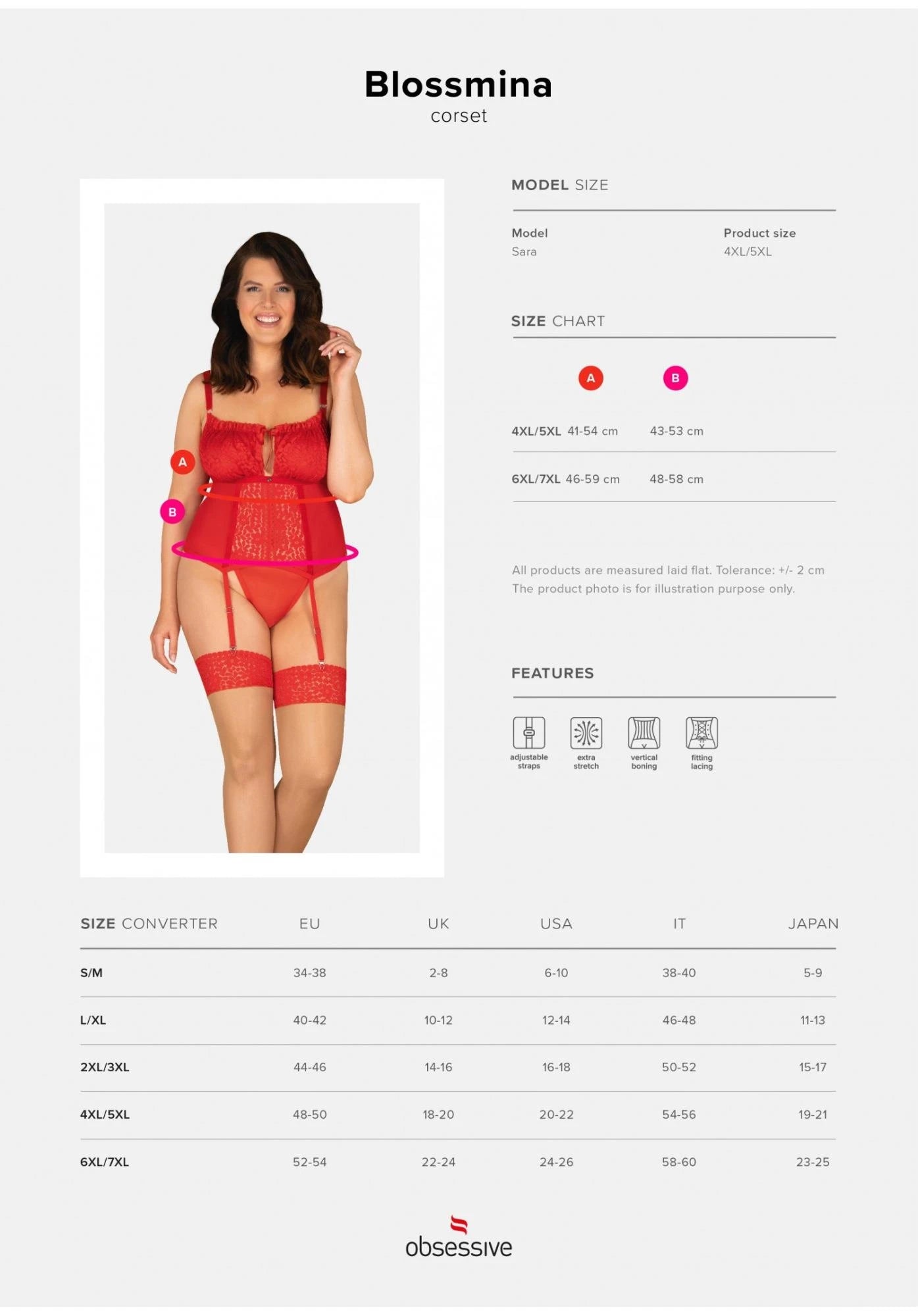 Lingerie - Blossmina corset et string 6XL/7XL