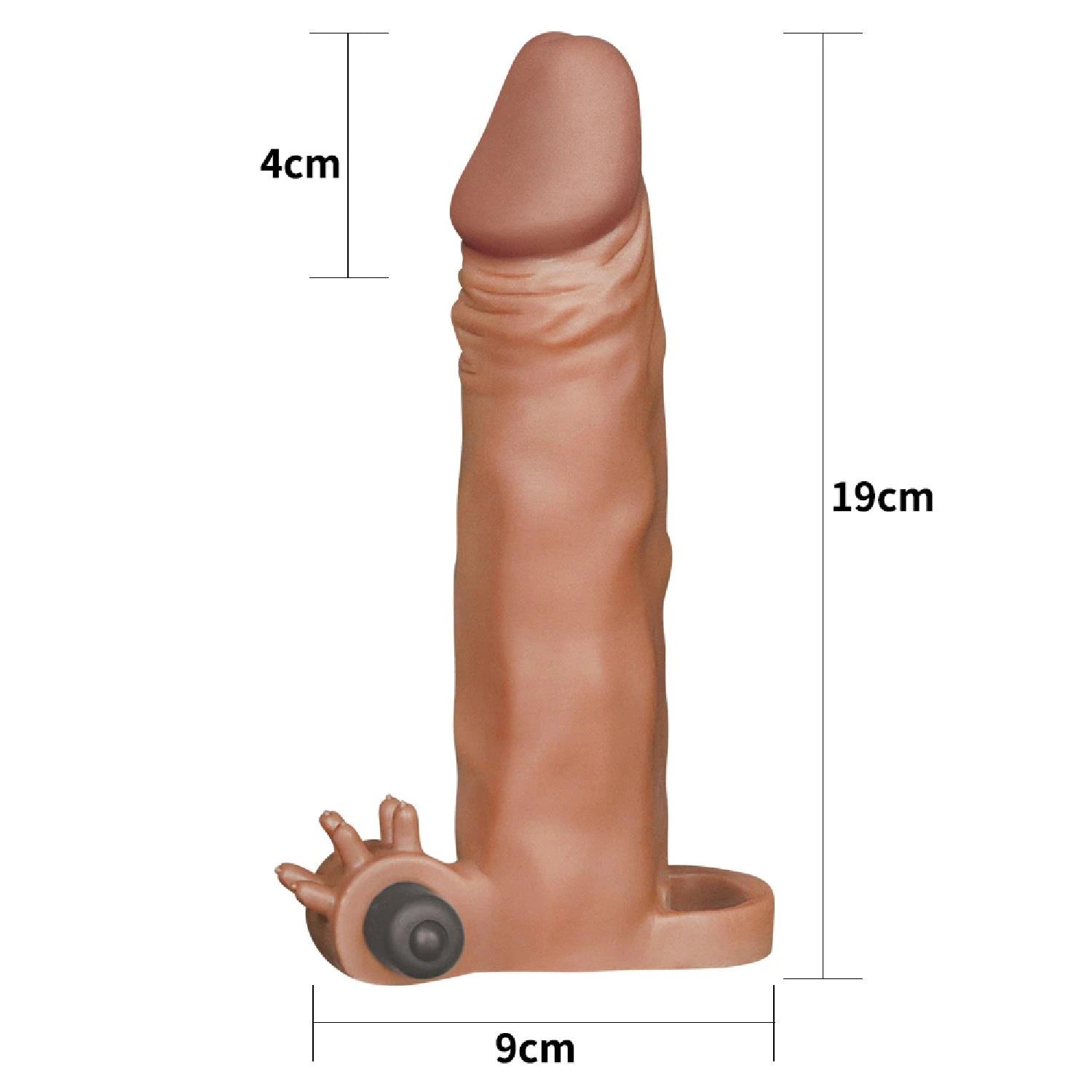 Add 2″ Pleasure X Tender Vibrating Penis Sleeve Brown