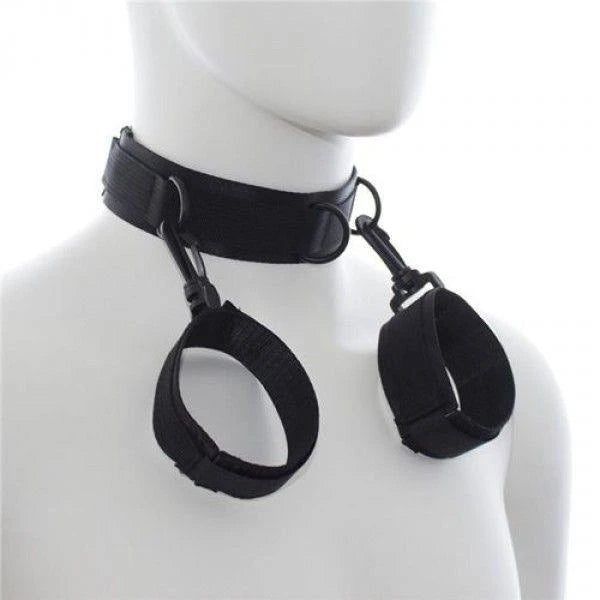 Attaches-Costrittivo Easy Cuffs Collier Bras Restraint noir