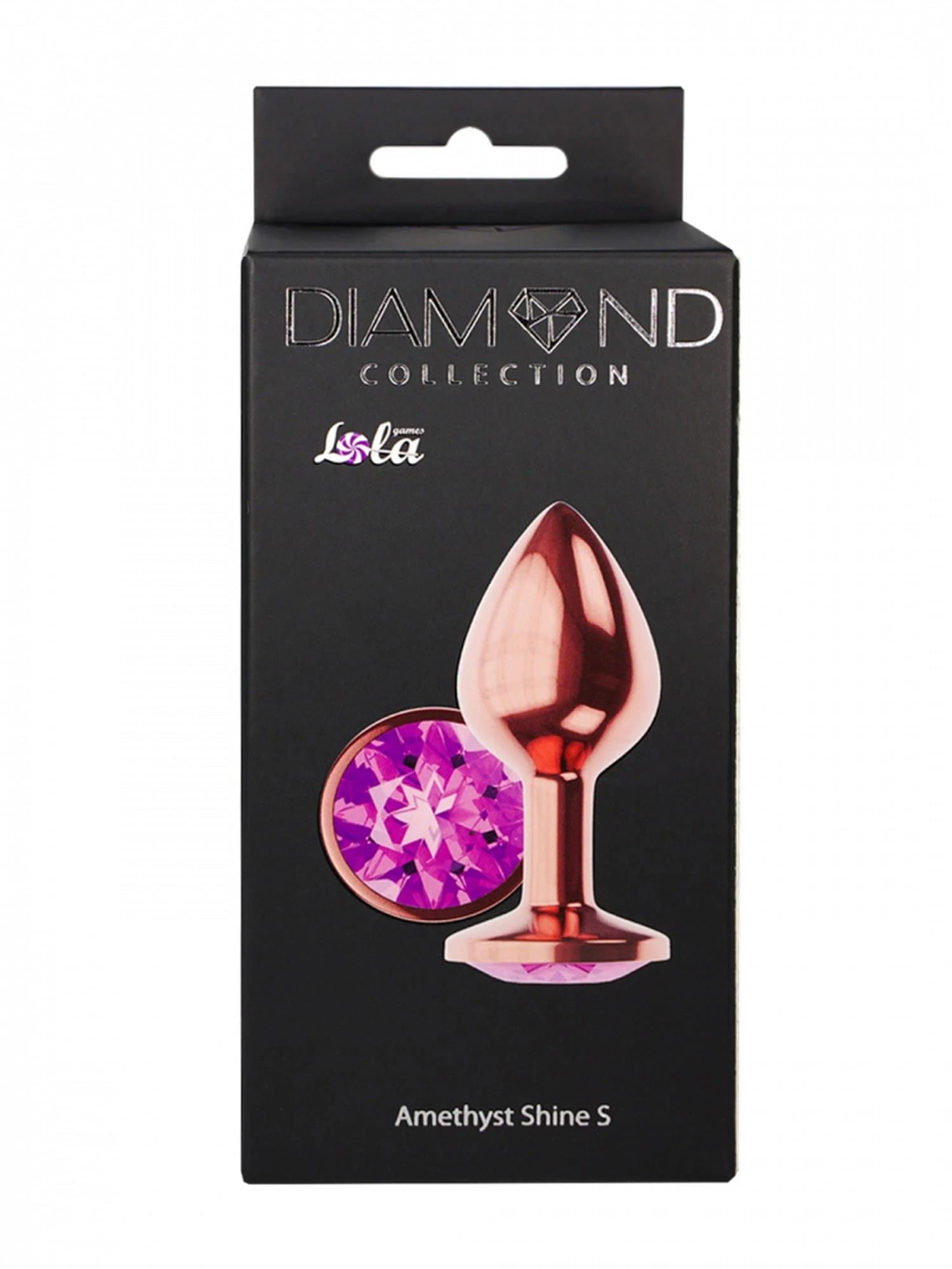 Plug-Plug Anal Diamant Améthyste Brillant S Or Rose