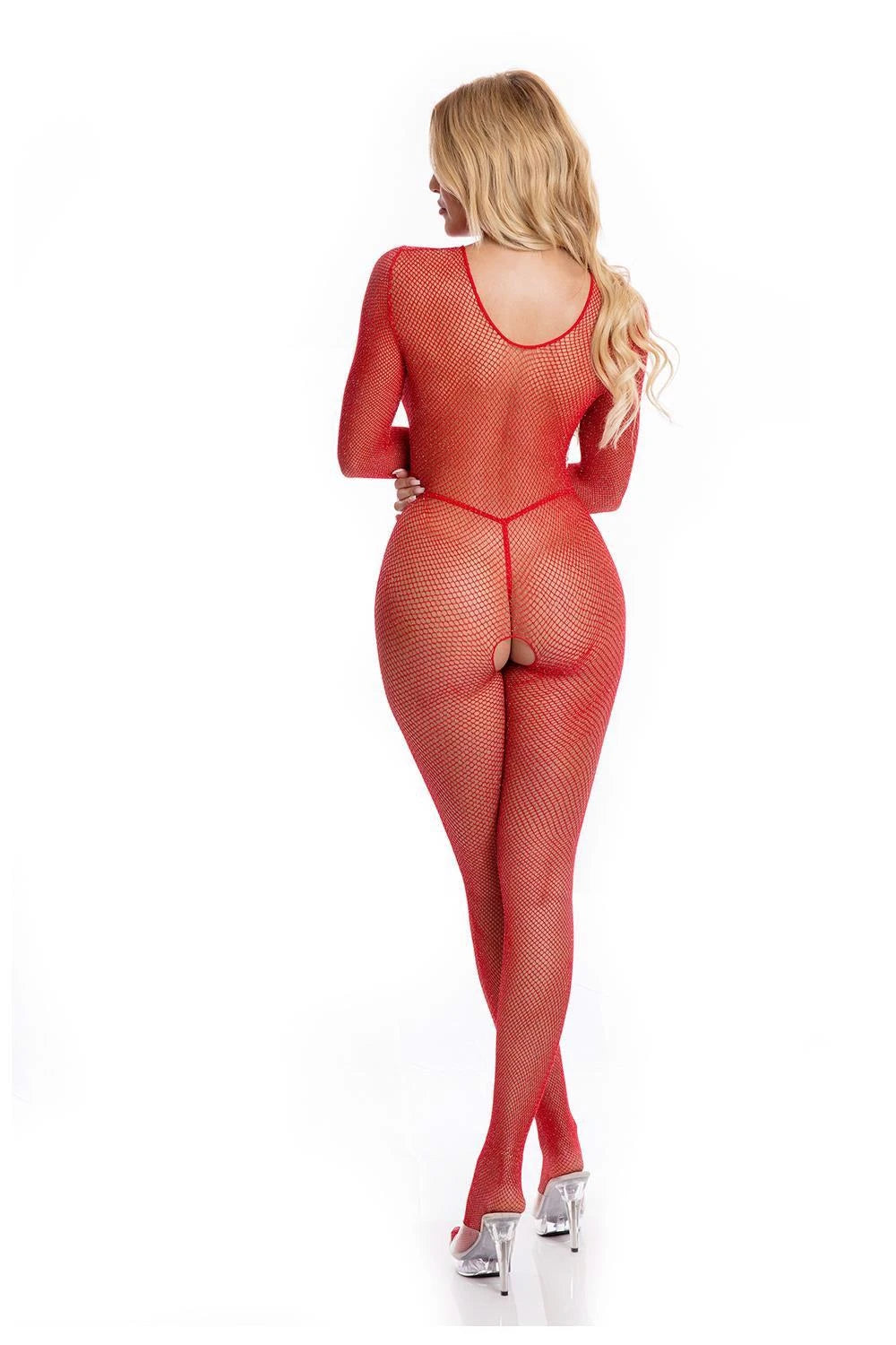 RISQUÉ CROTCHLESS BODYSTOCKING RED, S/M