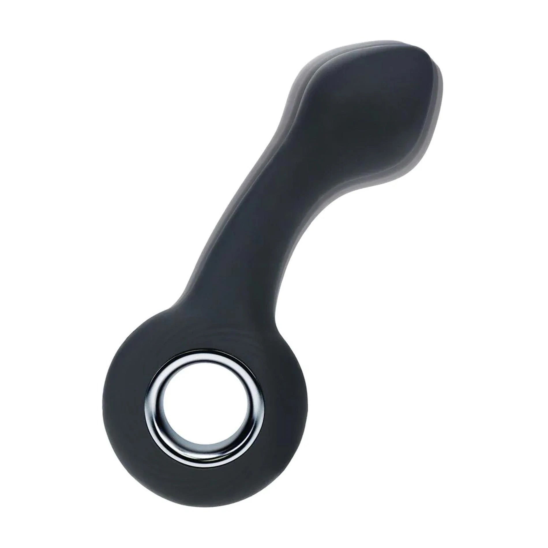 Masseur de prostate vibrant en silicone avec anse - Noir