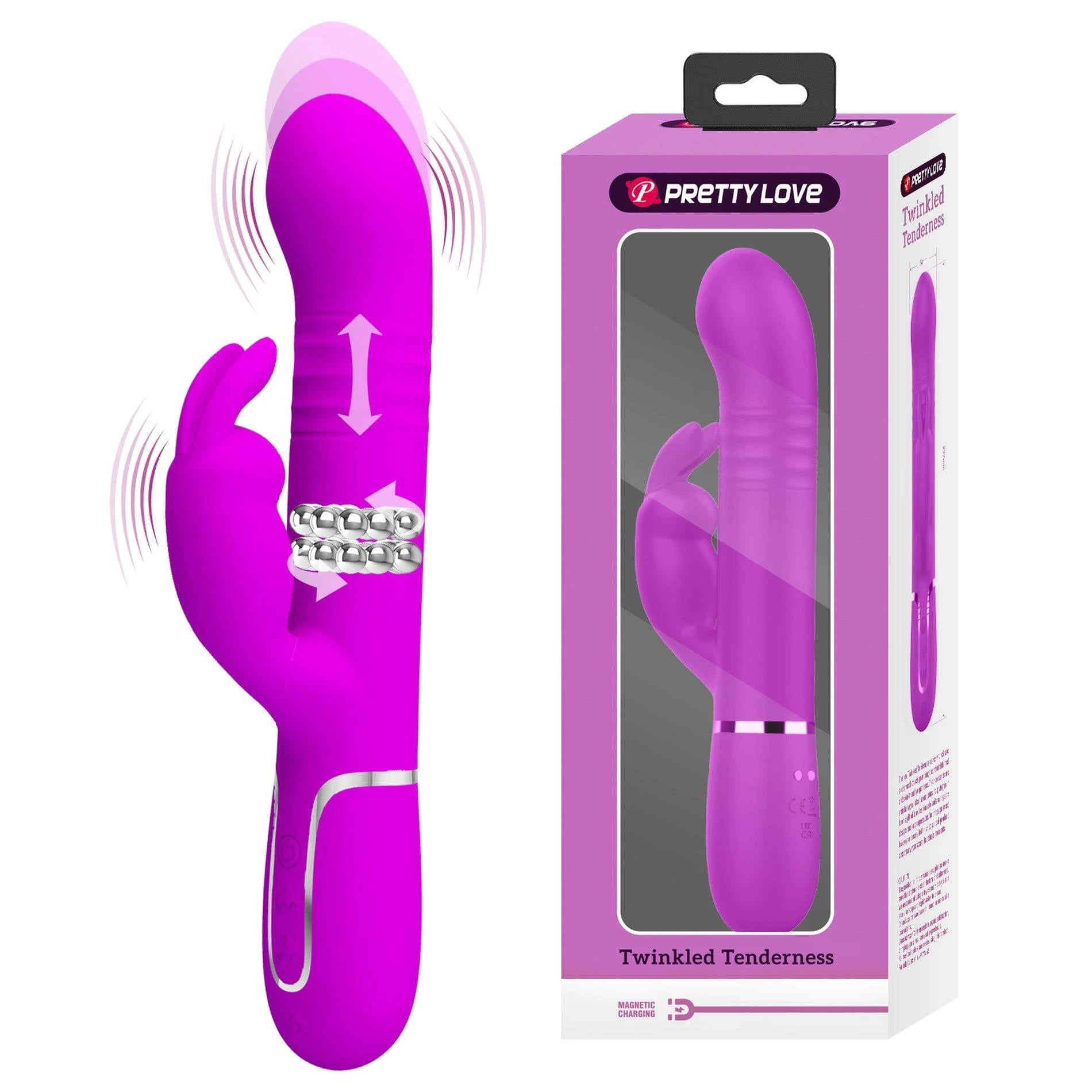 PRETTY LOVE - Coale Twinkled Tenderness Violet, 7 fonctions de vibration 4 fonctions de rotation 4 réglages de poussée