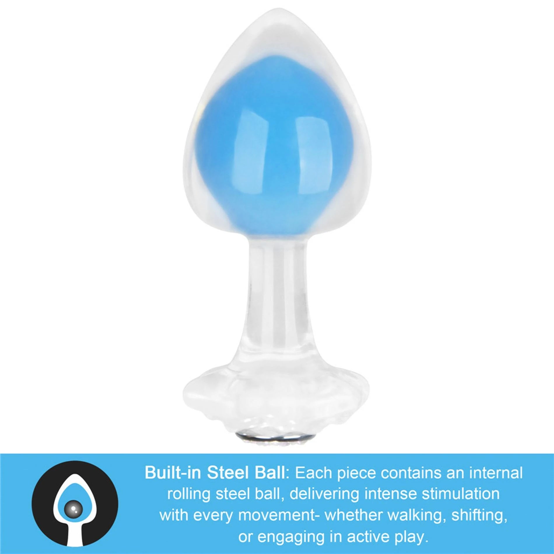 Gemoria Plug anal en silicone (brille dans le noir) - bleu