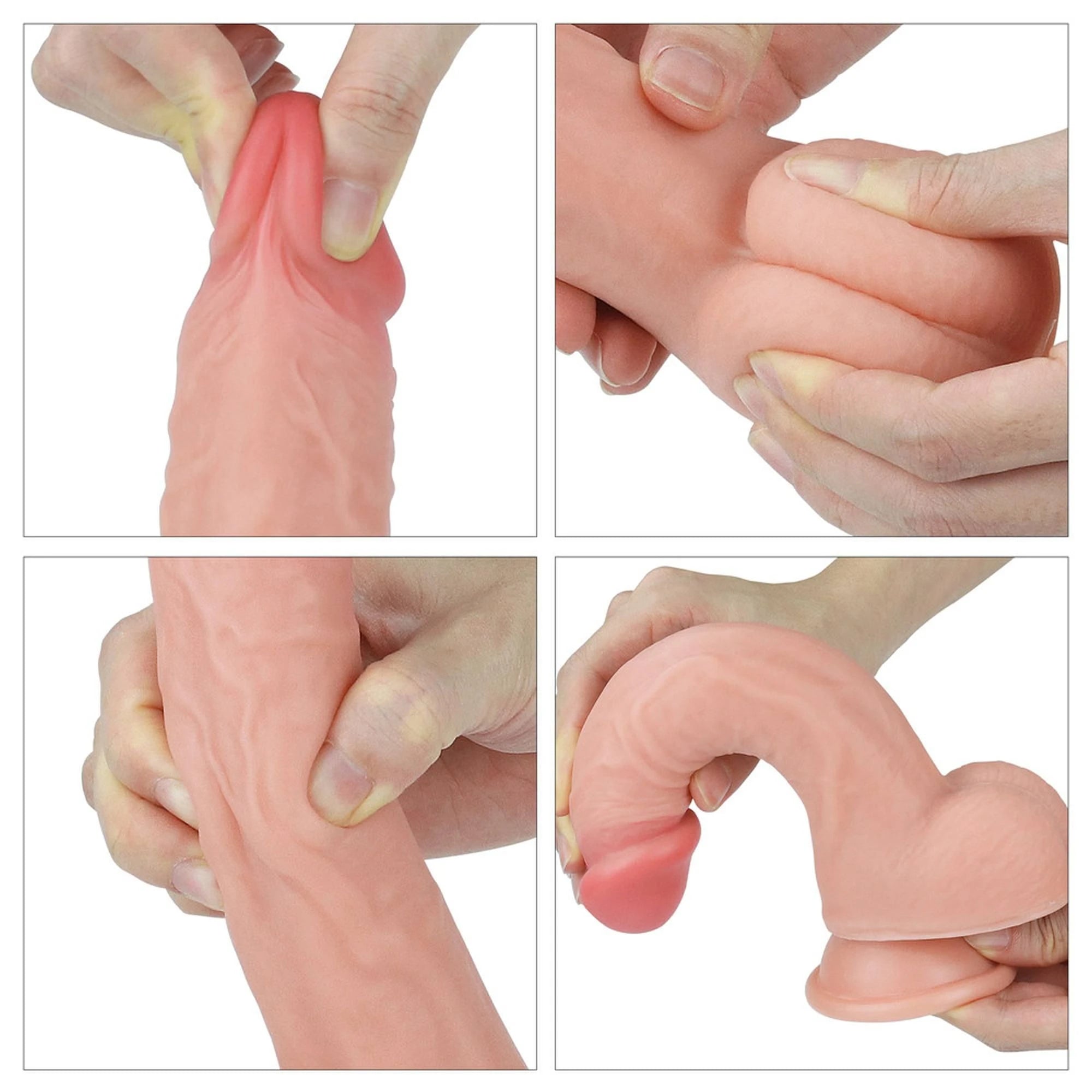 8'' Dual layered Platinum Silicone Cock