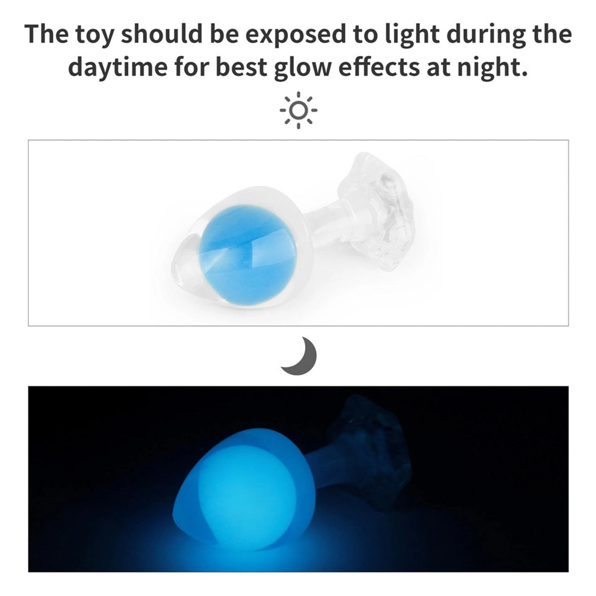 Gemoria Plug anal en silicone (brille dans le noir) - bleu