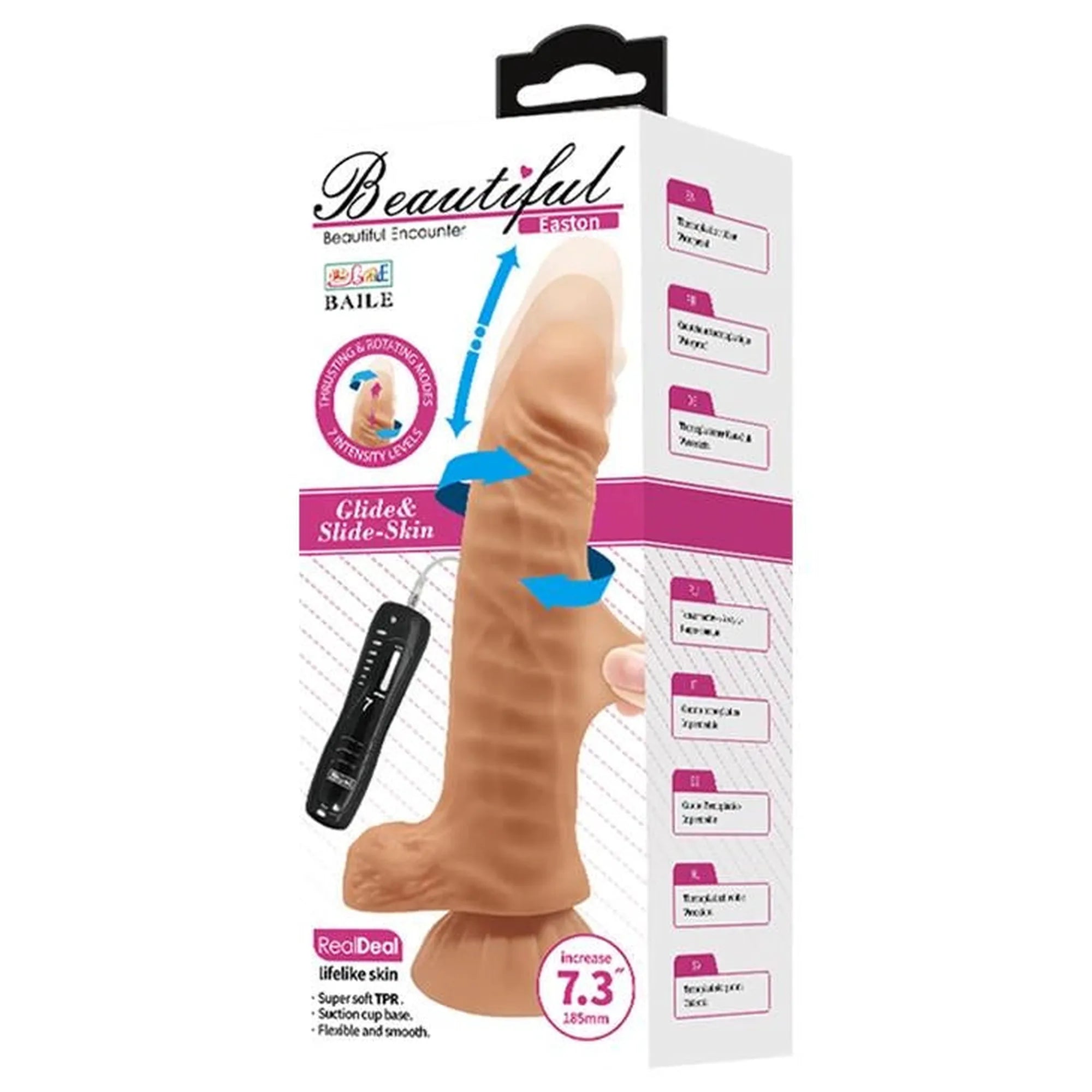 BAILE - Easton, 7 fonctions de rotation, base ventouse, 7 modes de poussée