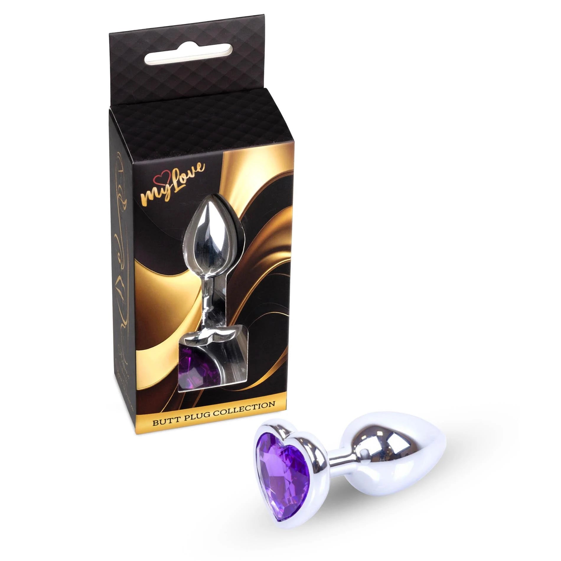 MyLove Toys - Jewellery Silver Heart PLUG - Purple