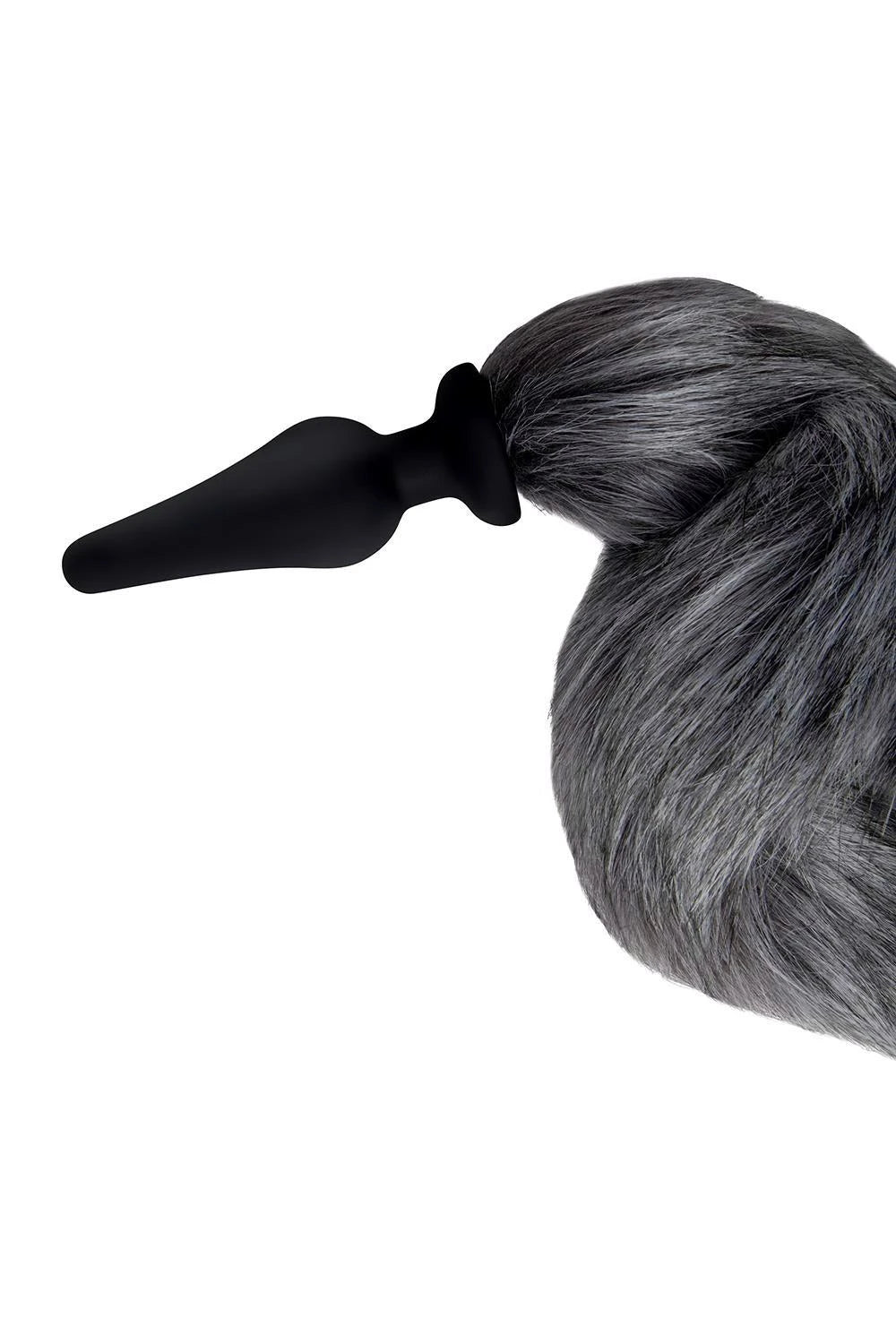 WHIPSMART 4.5 INCH SILICONE PLUG WITH GREY INDIGO FOX TAIL SET