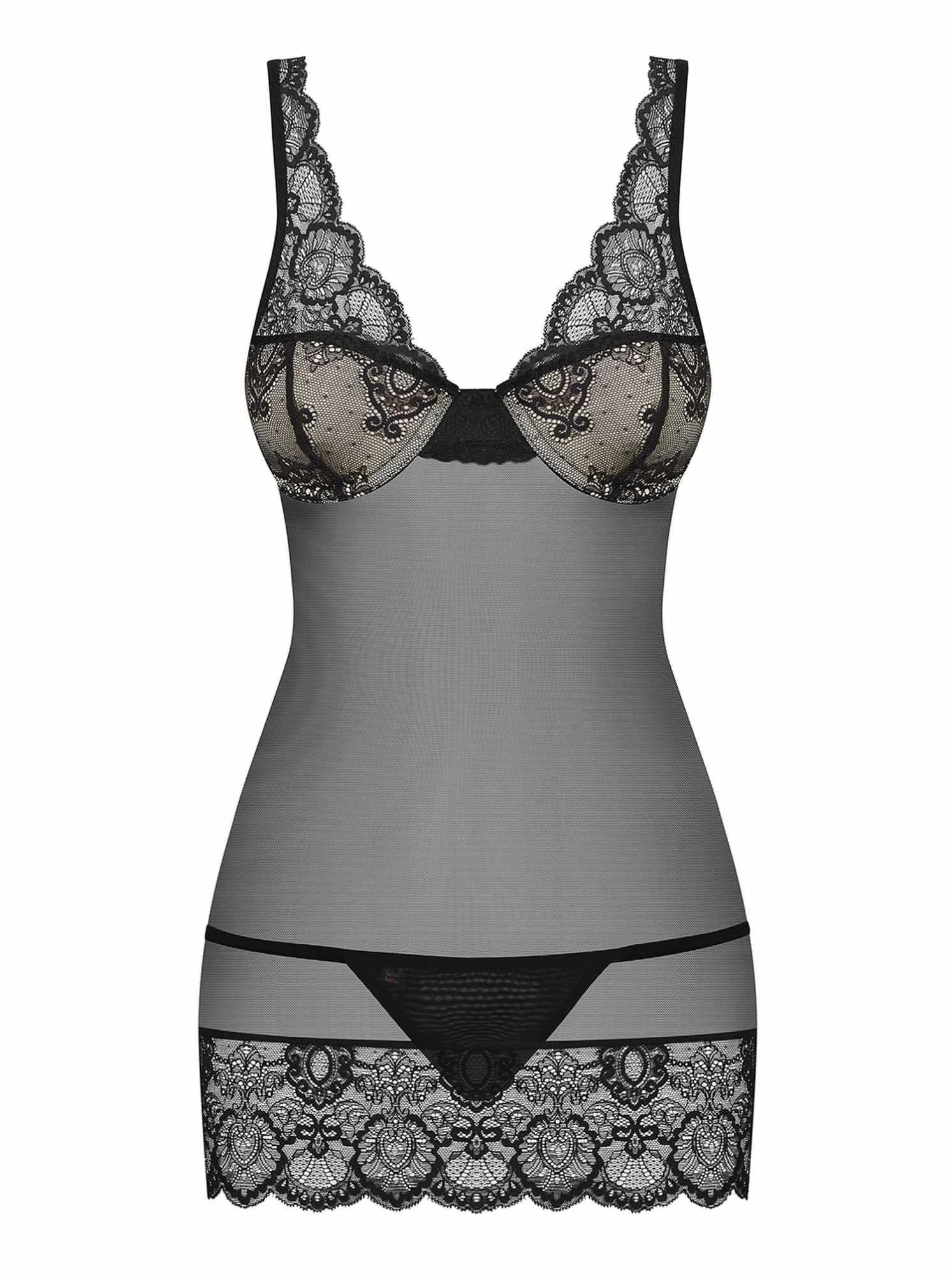 Lingerie-853-CHE-1 T-shirt et string L/XL