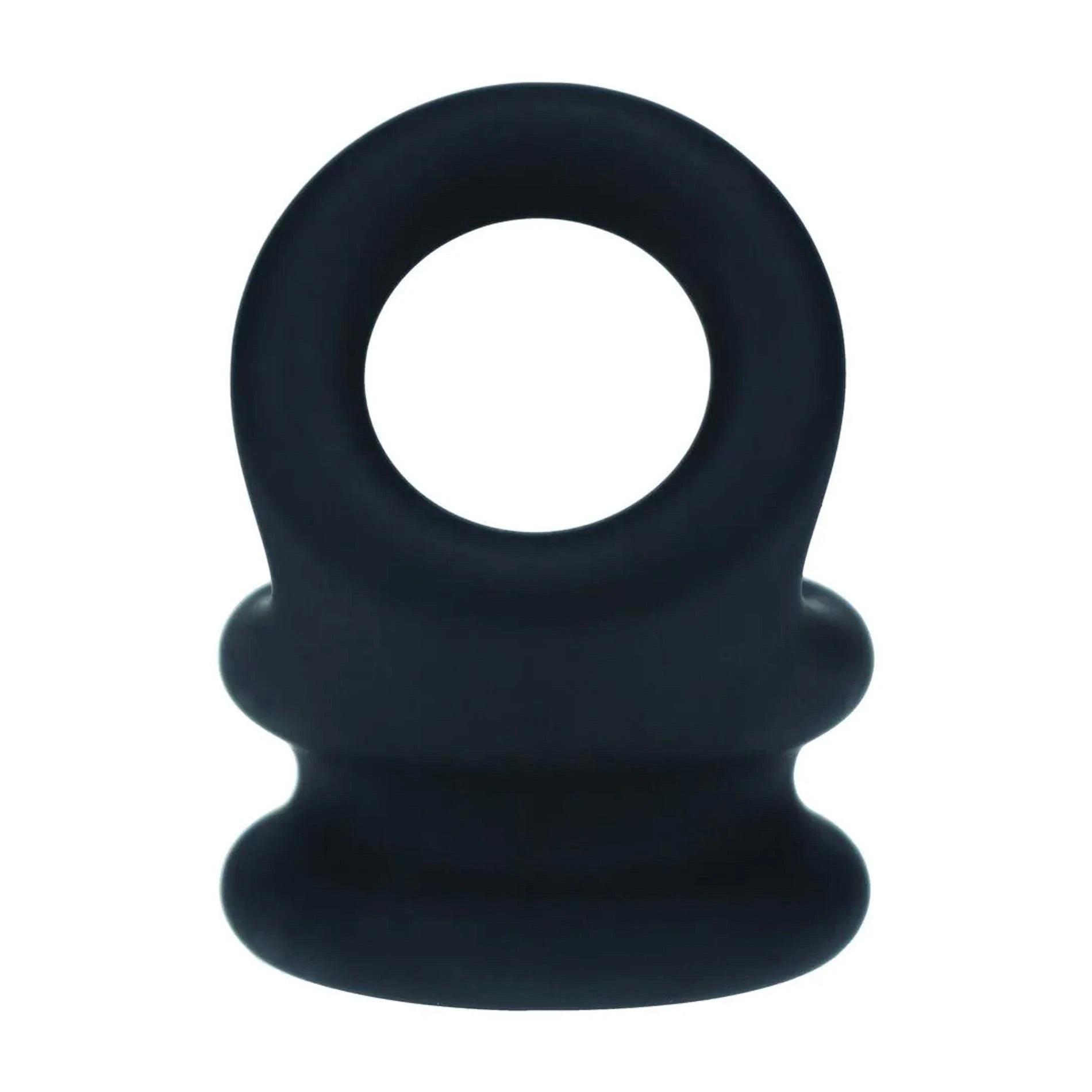 Anneau pénien double O large en silicone - S - Noir