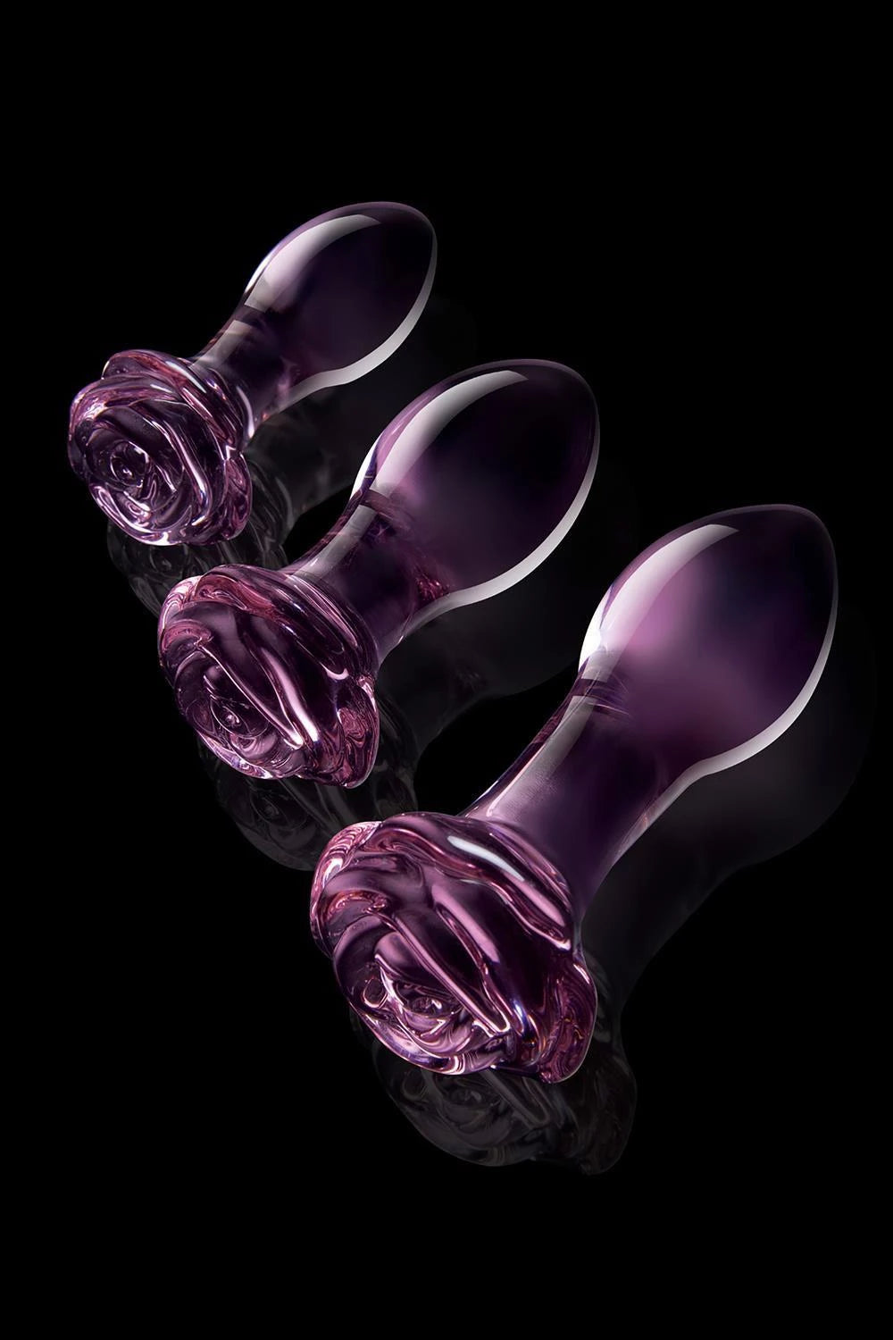 ENSEMBLE D'ENTRAÎNEMENT ANAL ROSEBUD EN VERRE GLAZÉ