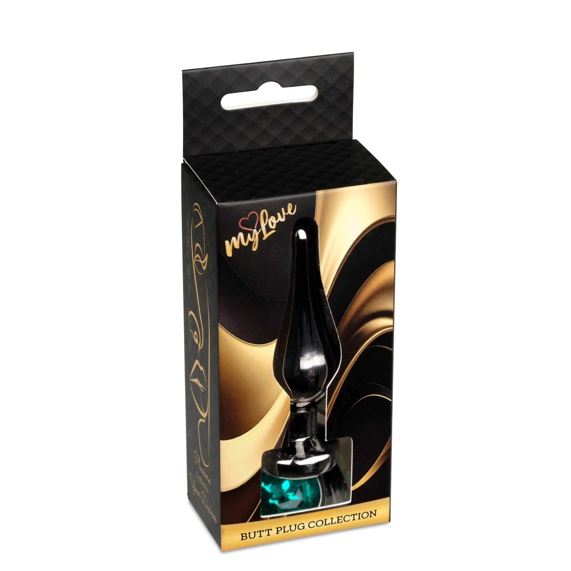 MyLove Toys - Bijoux BUTT PLUG Argent foncé - Vert