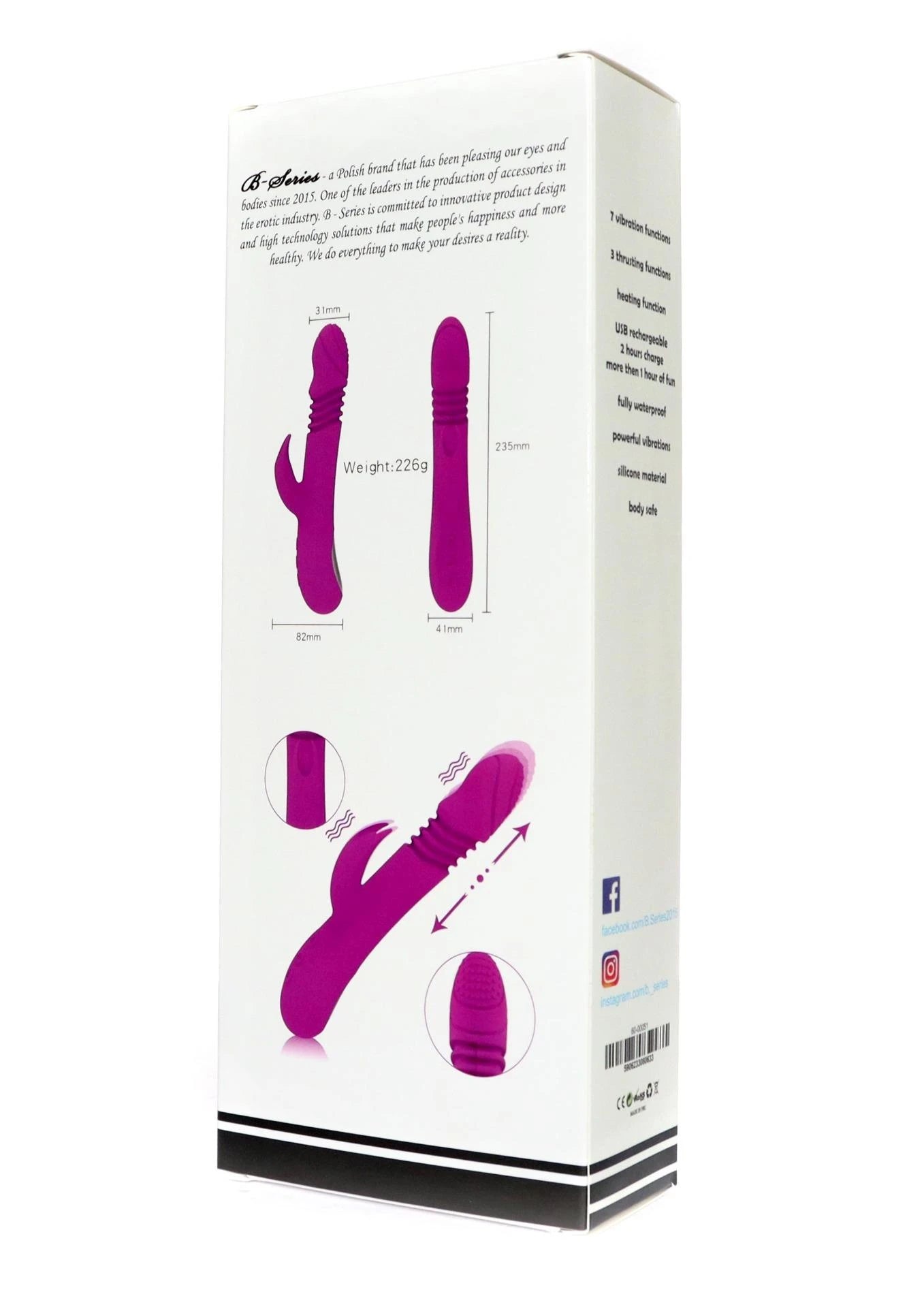 Wibrator-Ella, 7 vibration modes 3 thrusting function, Heating