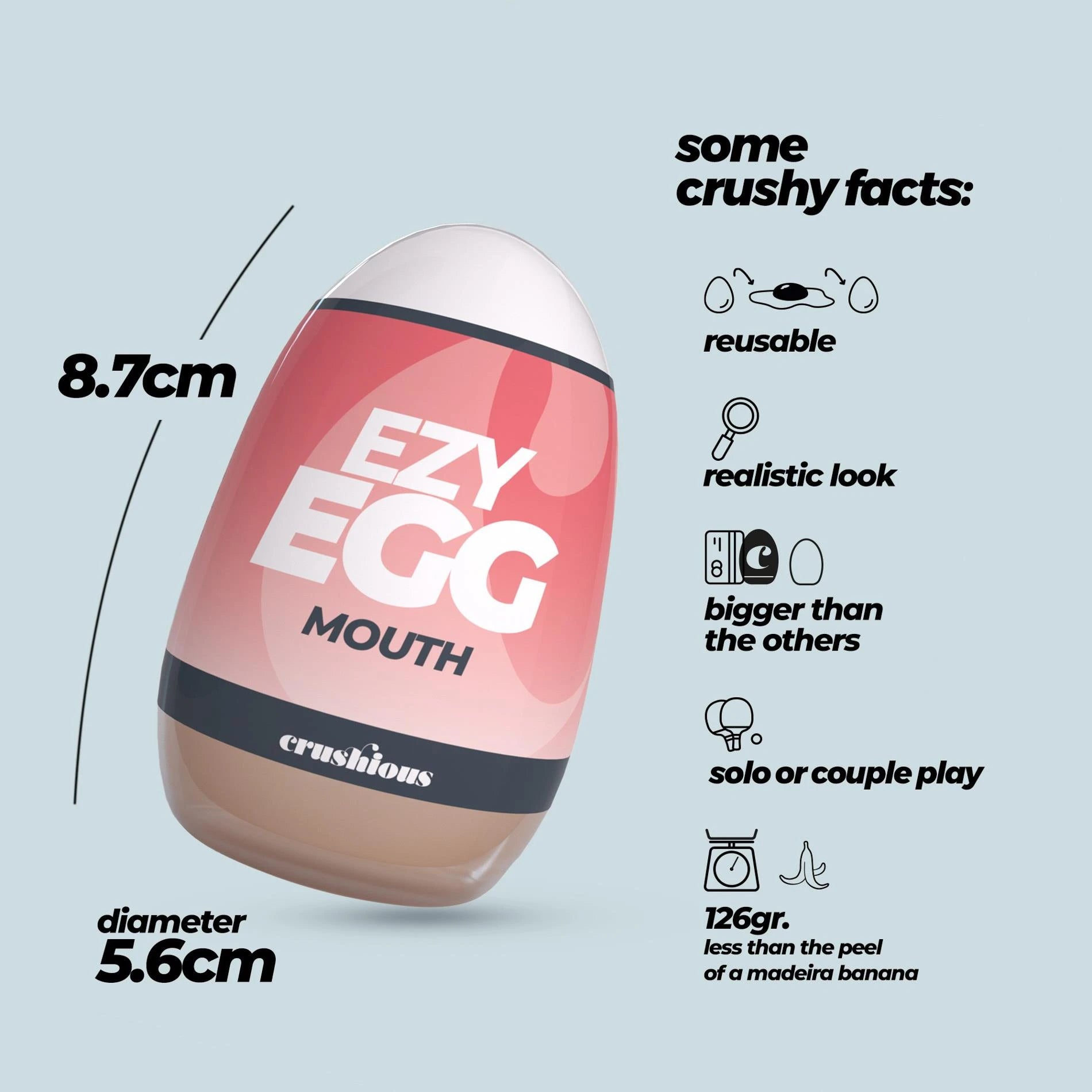 Ezy Egg - Masturbator Egg - Mouth - Red