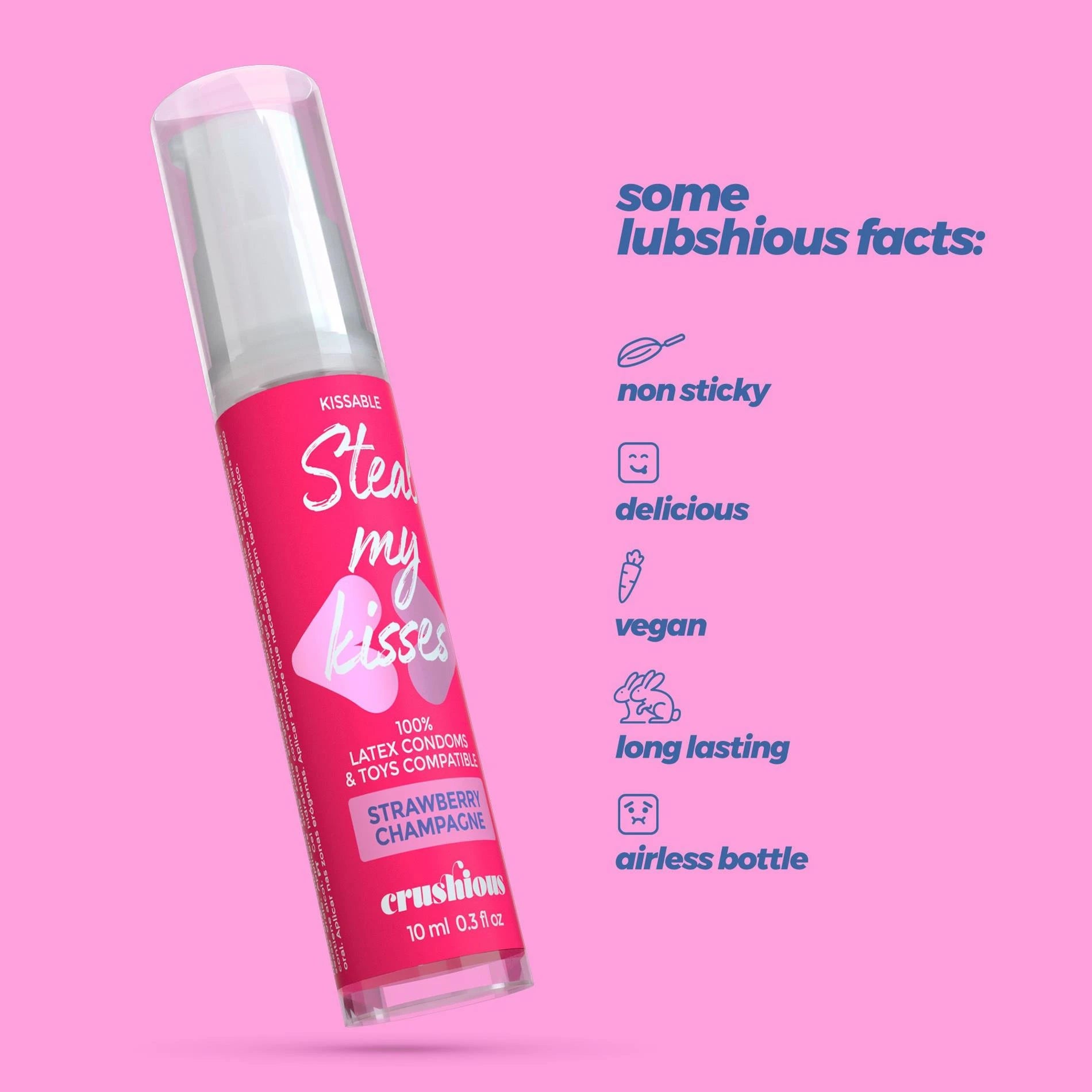Steal My Kisses - Lubricant - Strawberry Champagne Flavour - 0.3 fl oz / 10 ml