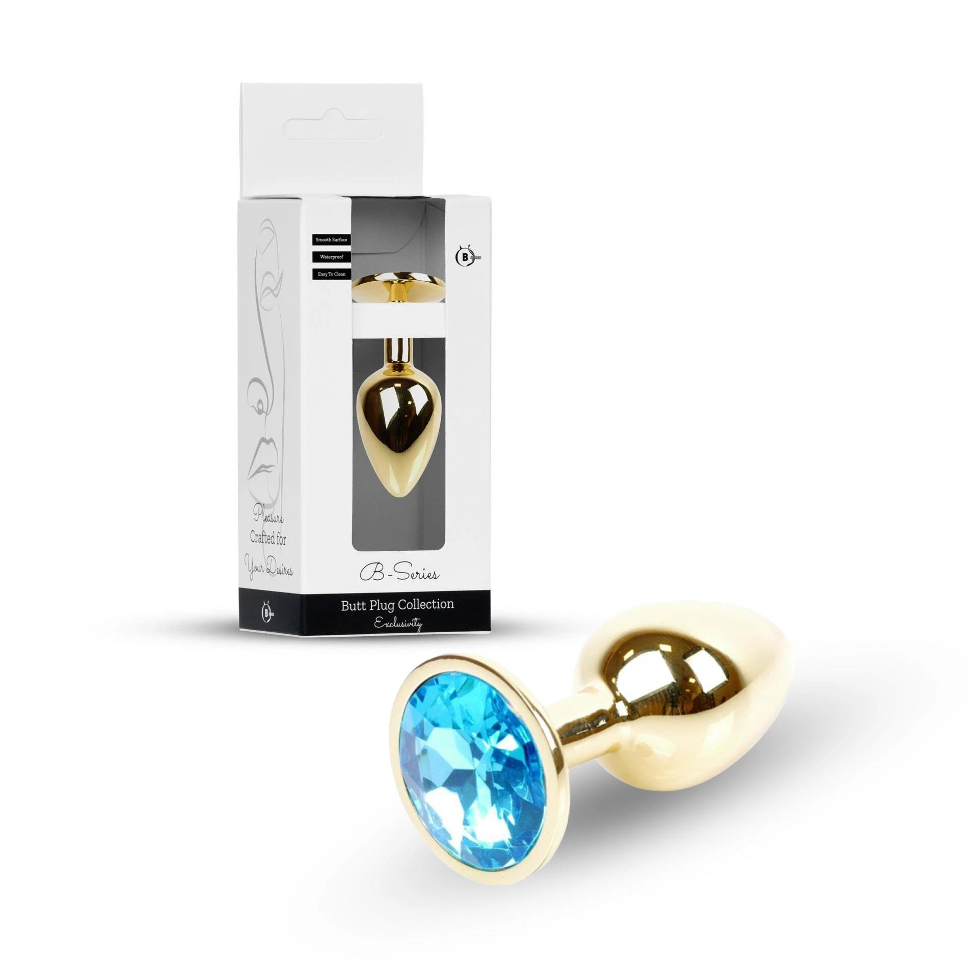 Plug-Bijoux Or PLUG- Bleu Clair