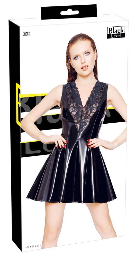 Robe vinyle avec dentelle M