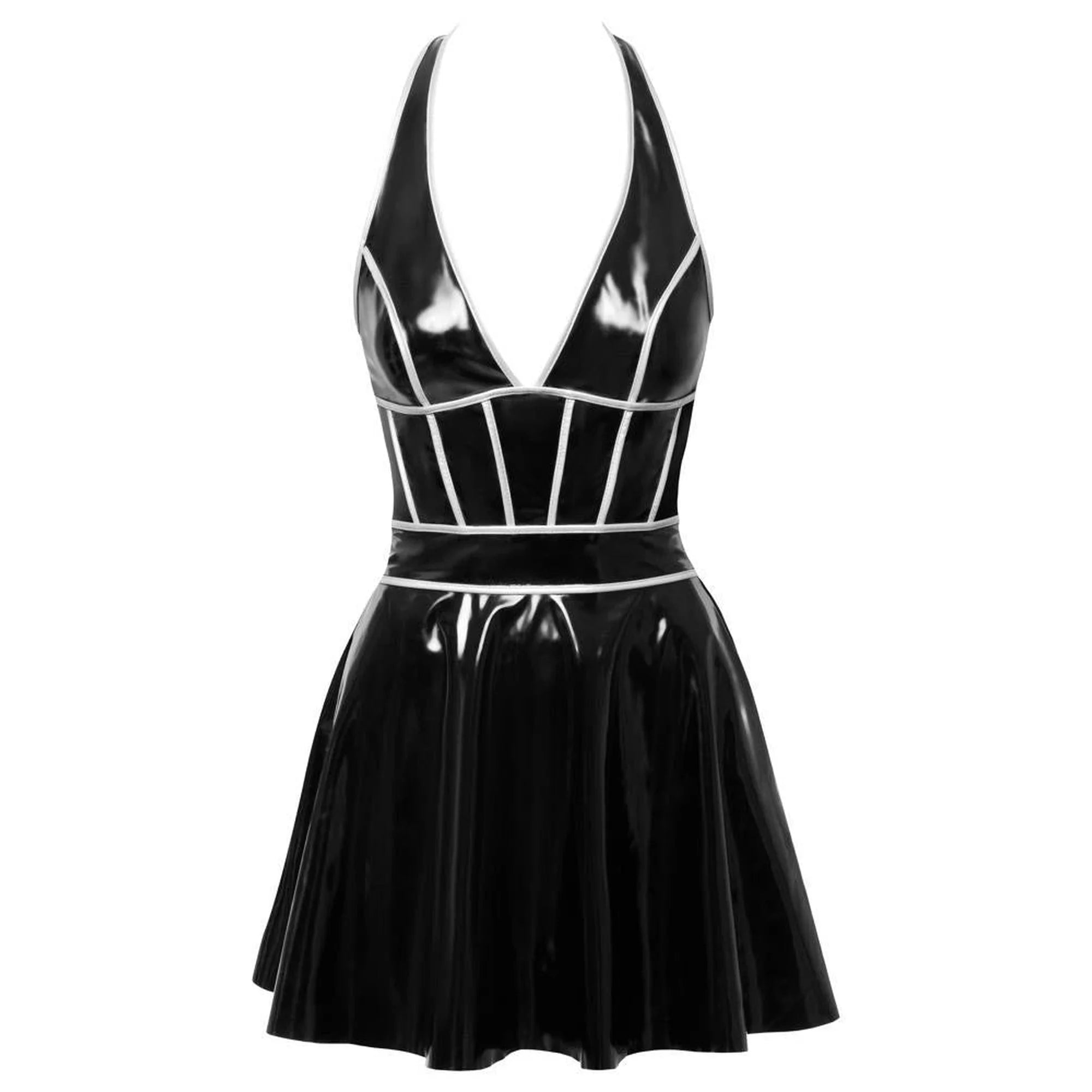 Robe vinyle m. argent XL